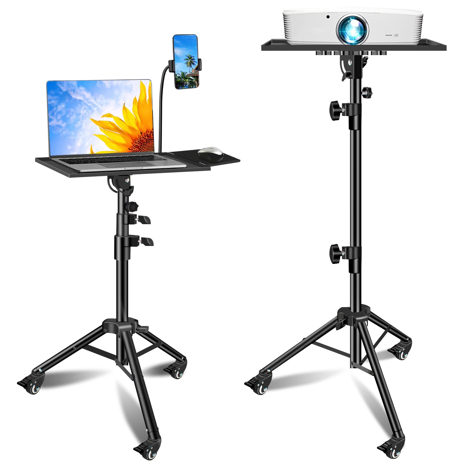 Adjustable Projector Stand with Wheels & Mouse Tray - 29