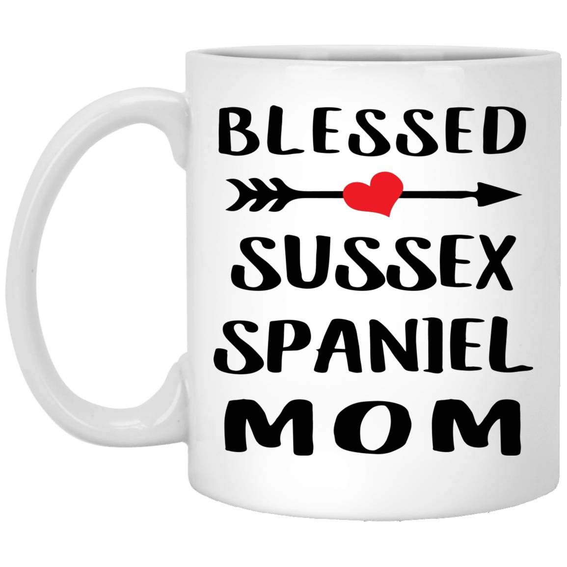 Blessed Sussex Spaniel Mom Funny Coffee Mug - 11 Oz White Ceramic Cup - Perfect Christmas 2024 Gift for Dog Lovers & Women - Great for Coffee, Tea, or Office Use