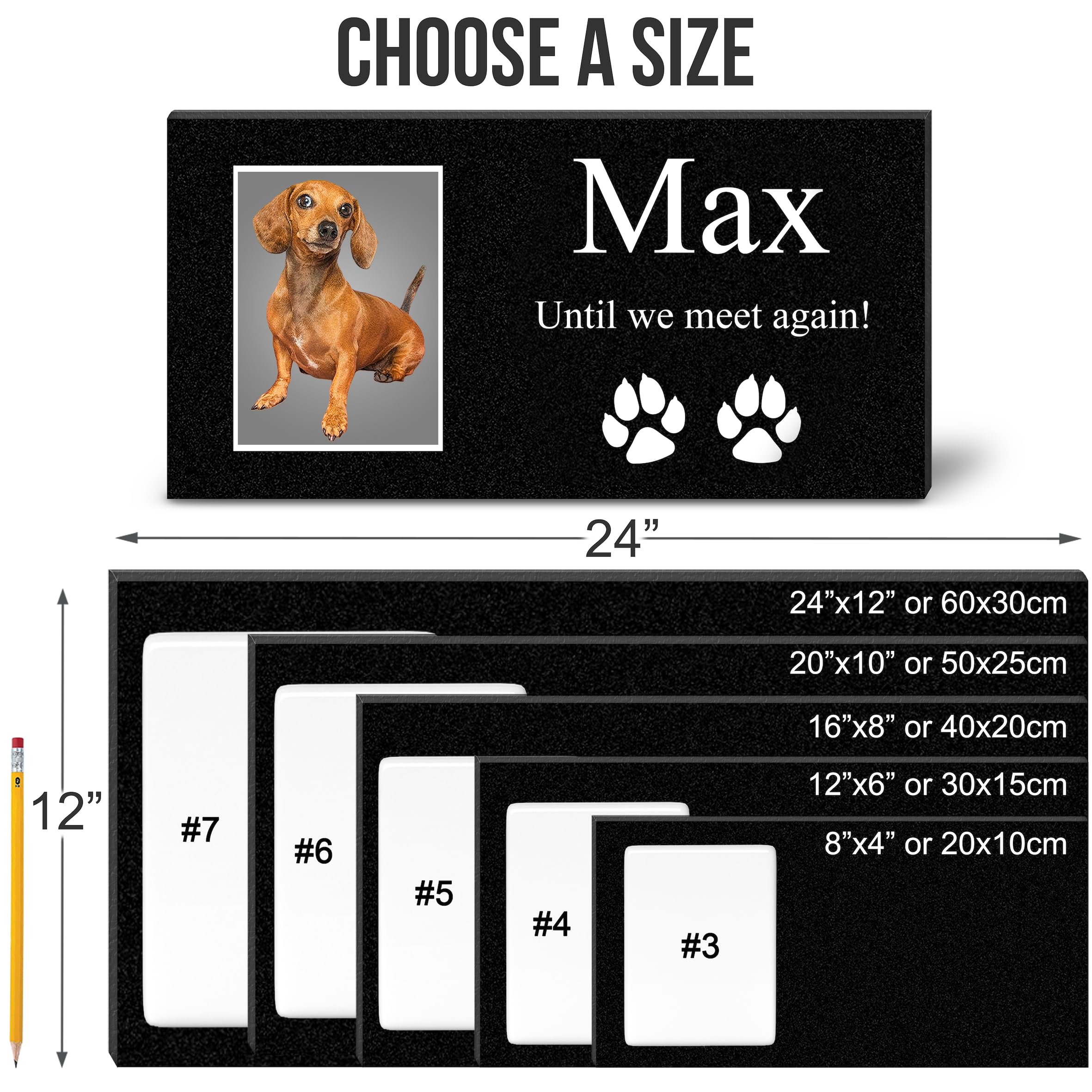 Personalized Engraved Memorial Stones for Loved Ones - Custom Grave Plaques for Father, Mother, Pets (Dog, Cat) - Outdoor Burial Headstone Markers with Photo - Perfect Memorial Gifts for Cemetery, Garden & Home Remembrance