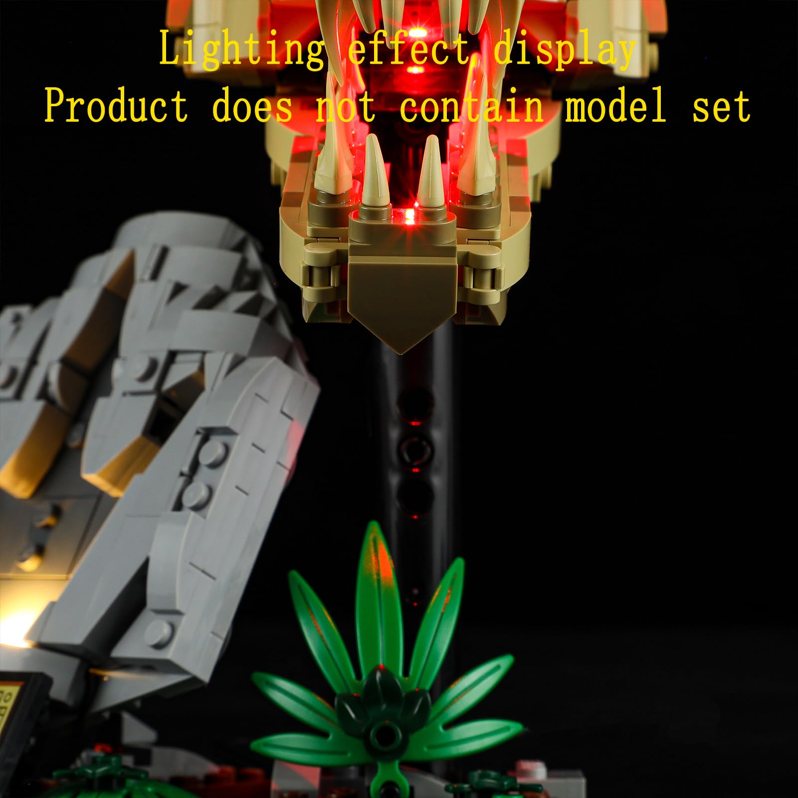 GEAMENT LED Light Kit for Lego Dinosaur Fossils: T. Rex Skull - Compatible with Jurassic World 76964 Building Set (Model Kit Not Included) - Perfect for Night Light Display & Dinosaur-Themed Room Decor