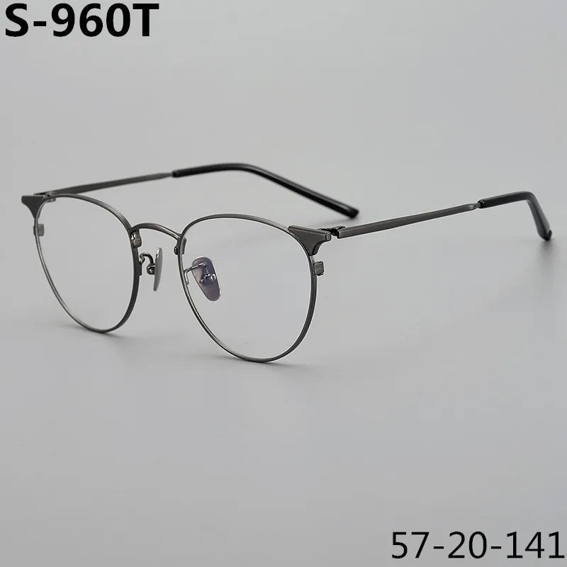 Stylish Aimee Unisex Full Rim Round Oval Titanium Eyeglasses Frame 19960 - Lightweight & Durable for Work, Reading & Everyday Wear