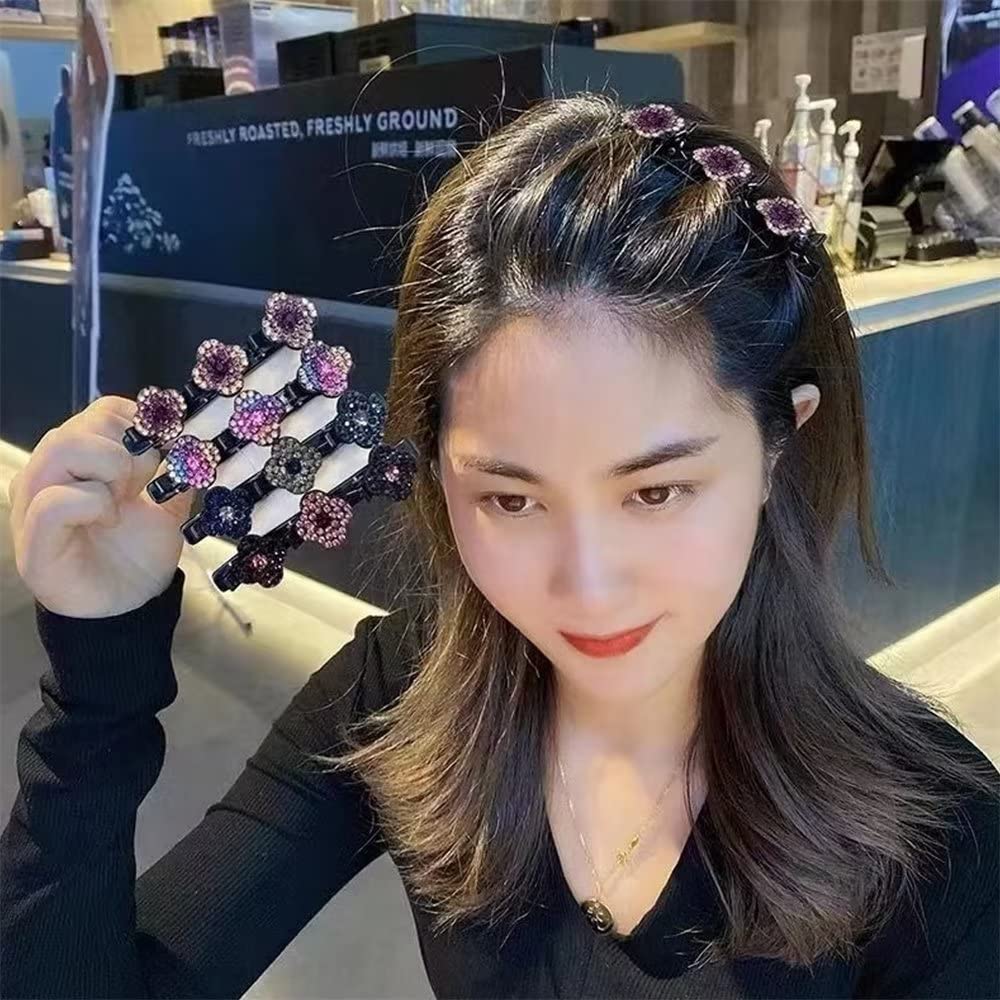 Sparkling Rhinestone Hair Clips for Women - Elegant Flower Hairpins for Styling