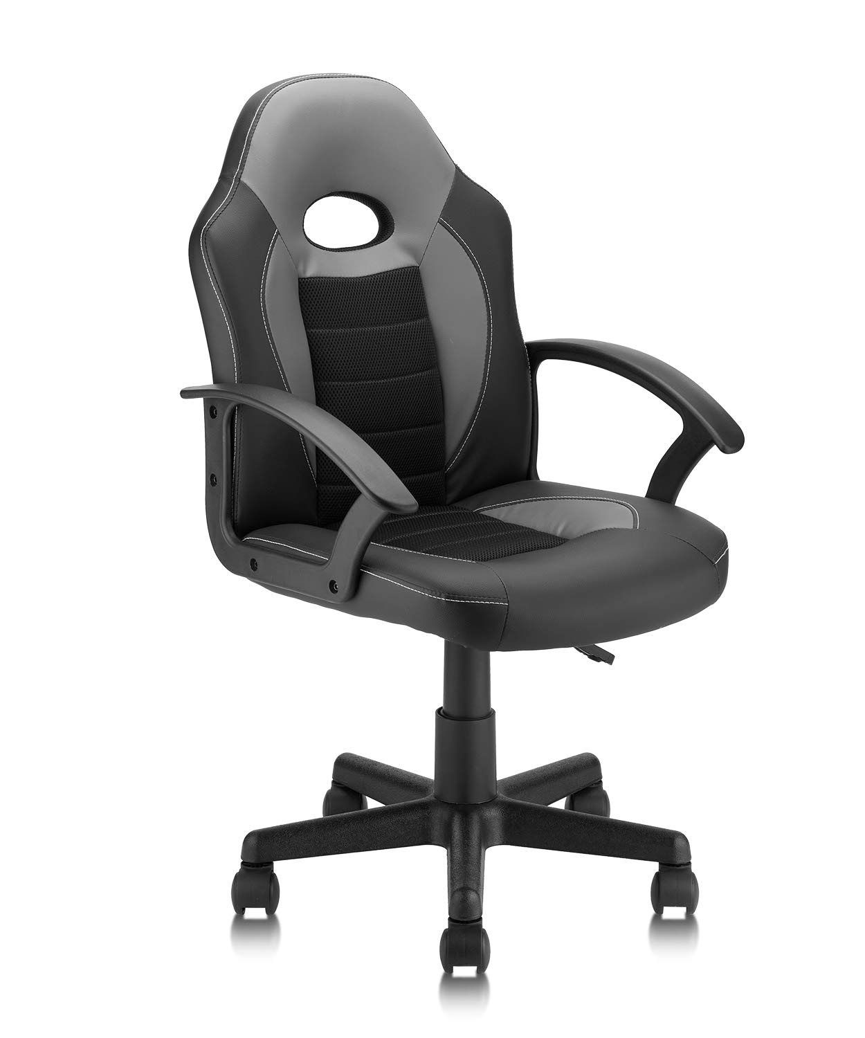 KLASIKA PU Leather Ergonomic Gaming Chair - Adjustable High Back Office Desk Chair with Flip-Up Arms for Kids & Adults (Grey) - Perfect for Home Office, Gaming Setup & Study Room