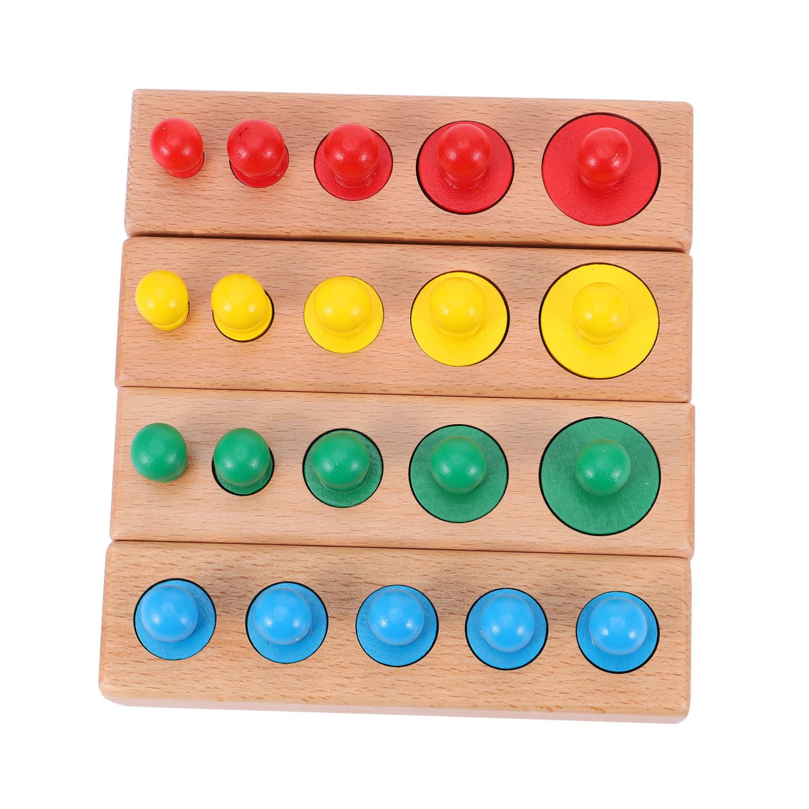 Wooden Cylindrical Socket Mini Cylinder Blocks - Montessori Sensorial Educational Toy for Preschool Learning, Geometric Shape Sorting Puzzle for Toddlers - Perfect for Classroom Teaching Aids & Early Childhood Development Gifts