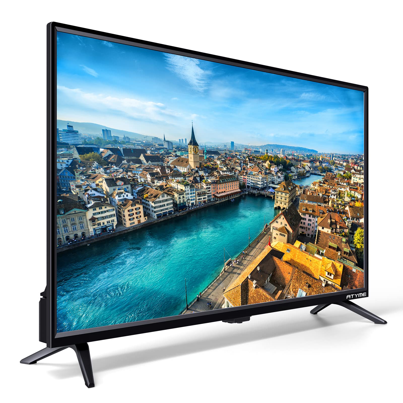 ATYME 32-inch 720p HD LED TV - Flat Screen Smart Television with 3 HDMI Ports, USB, VGA & ARC | Dual 8W Speakers for Bedroom, Kitchen or Dorm | Energy Efficient 60Hz Monitor (Model 320GM5HD)