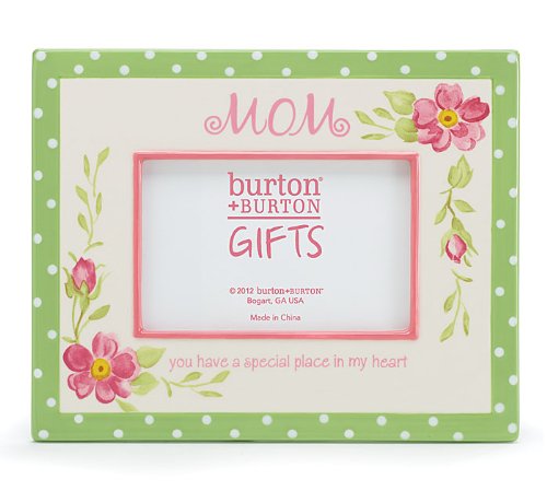 Handpainted Ceramic Picture Frame with Roses - Perfect Gift for Mother's Day, Birthday, Home Decor | Burton & Burton