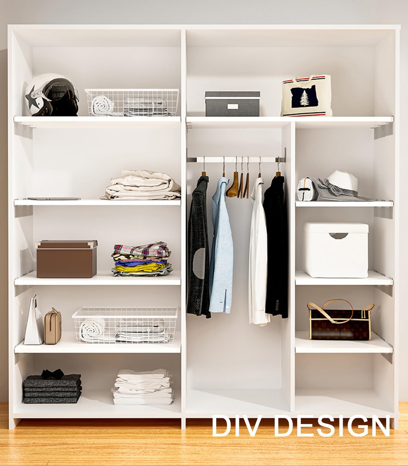 Expandable Closet Shelves - Adjustable Metal Storage Organizer for Wardrobe, Kitchen Pantry & Shoe Rack (2 Pack, 11.81
