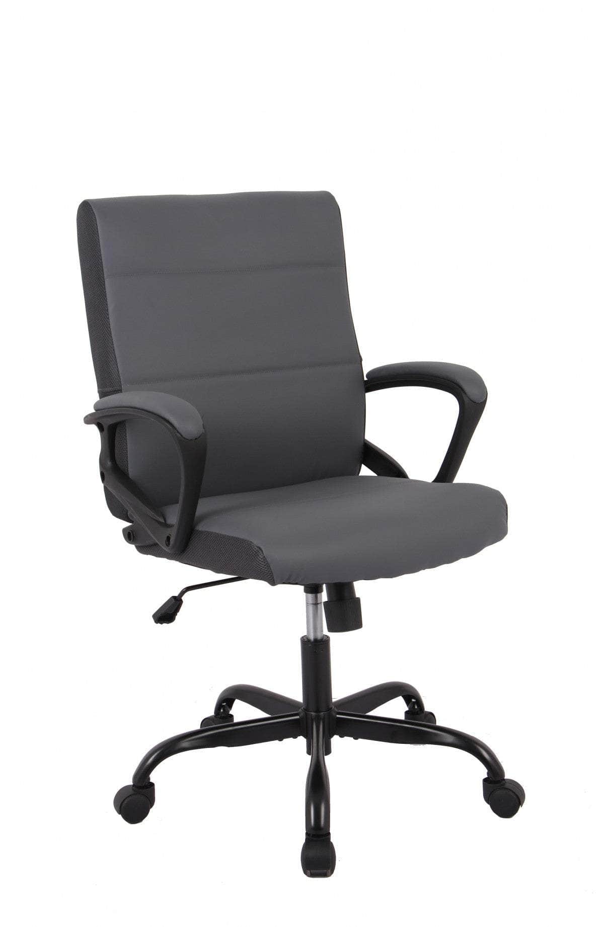 Ergonomic Adjustable Height Upholstered Office Chair with Lumbar Support - 2 Color Options for Home & Professional Workspaces
