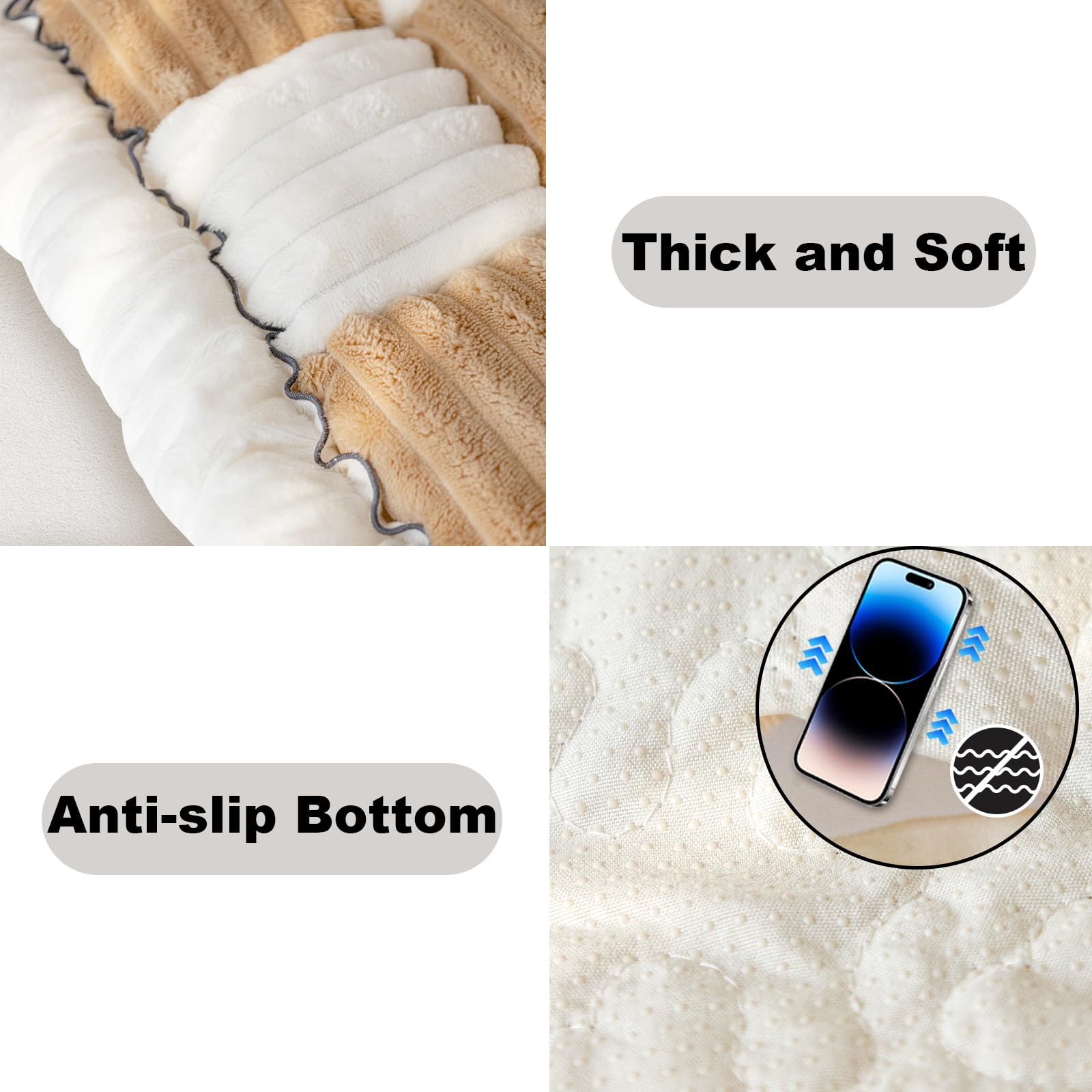 Washable Dog Couch Cover - Anti-Slip Sofa Protector for Pets, Light Brown (27.6x59