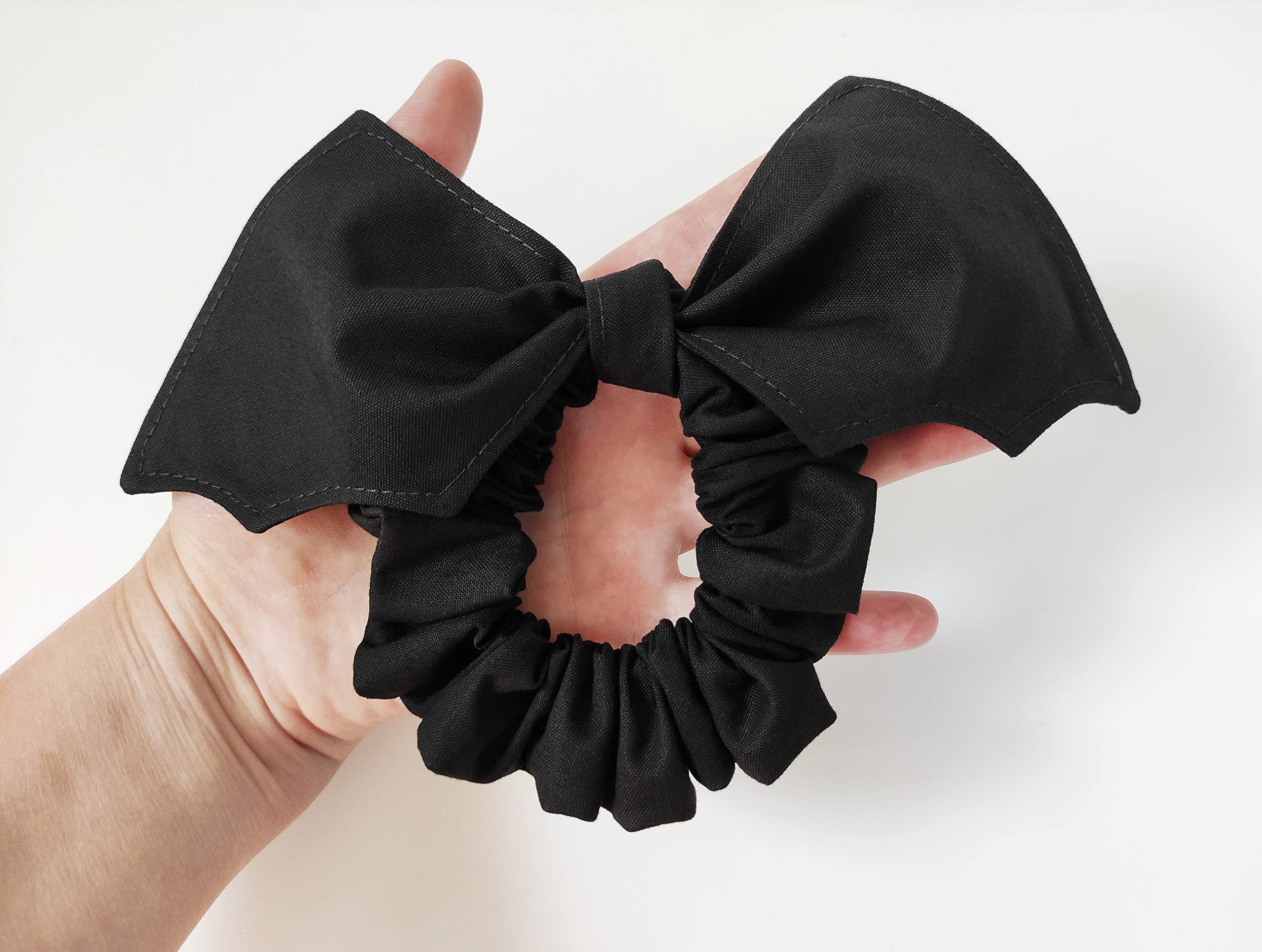 Halloween Bat Wing Scrunchie & Spooky Black Bow Hair Tie - Cute Fall Hair Accessories for Women & Girls | Perfect for Costumes, Parties & Everyday Wear