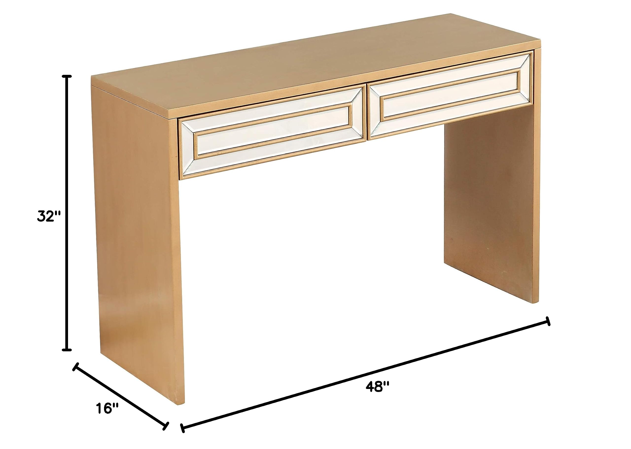 Camden Isle Virginia Console Table with 2 Mirrored Drawers - Elegant Entryway Furniture for Hallway, Living Room & Bedroom Decor