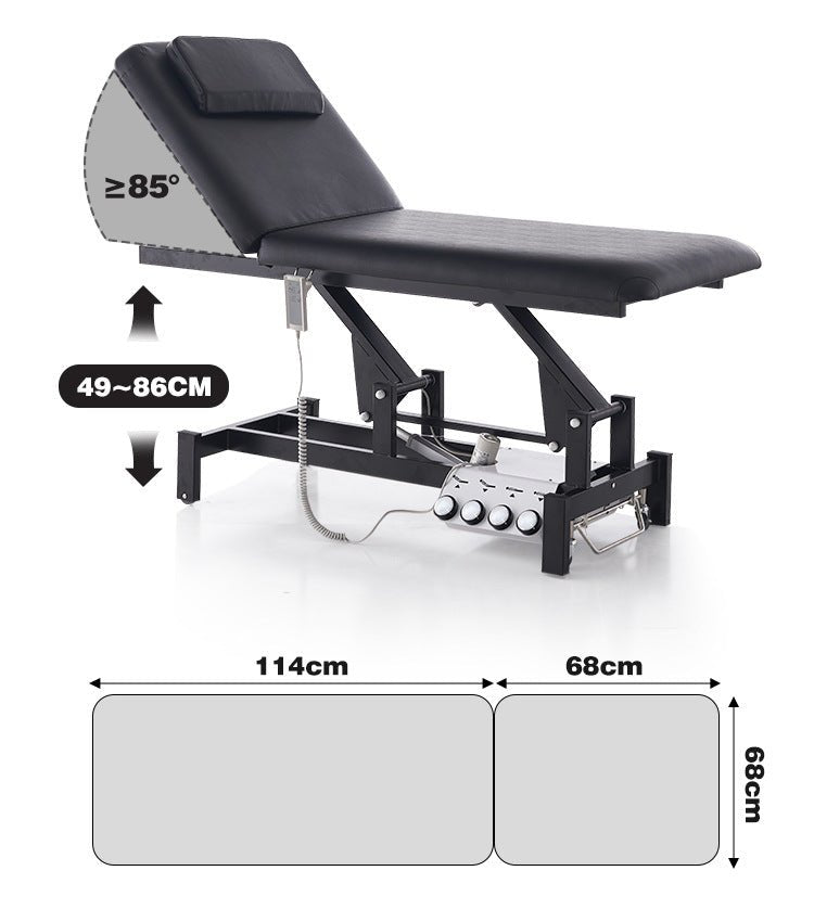 Greenlife Thomas I 2 Motor Electric Massage Table with 4 Wheels - Adjustable Height Professional Massage Bed with Foot Pedal & Paper Roll Holder - Perfect for Spa, Clinic & Home Use