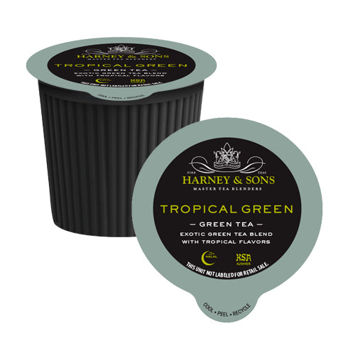Harney & Sons Tropical Green Tea Bags - 24 Count Single Serve Pack | Premium Loose Leaf Tea for Iced Tea & Hot Brewing | Perfect for Office, Travel & Home Use