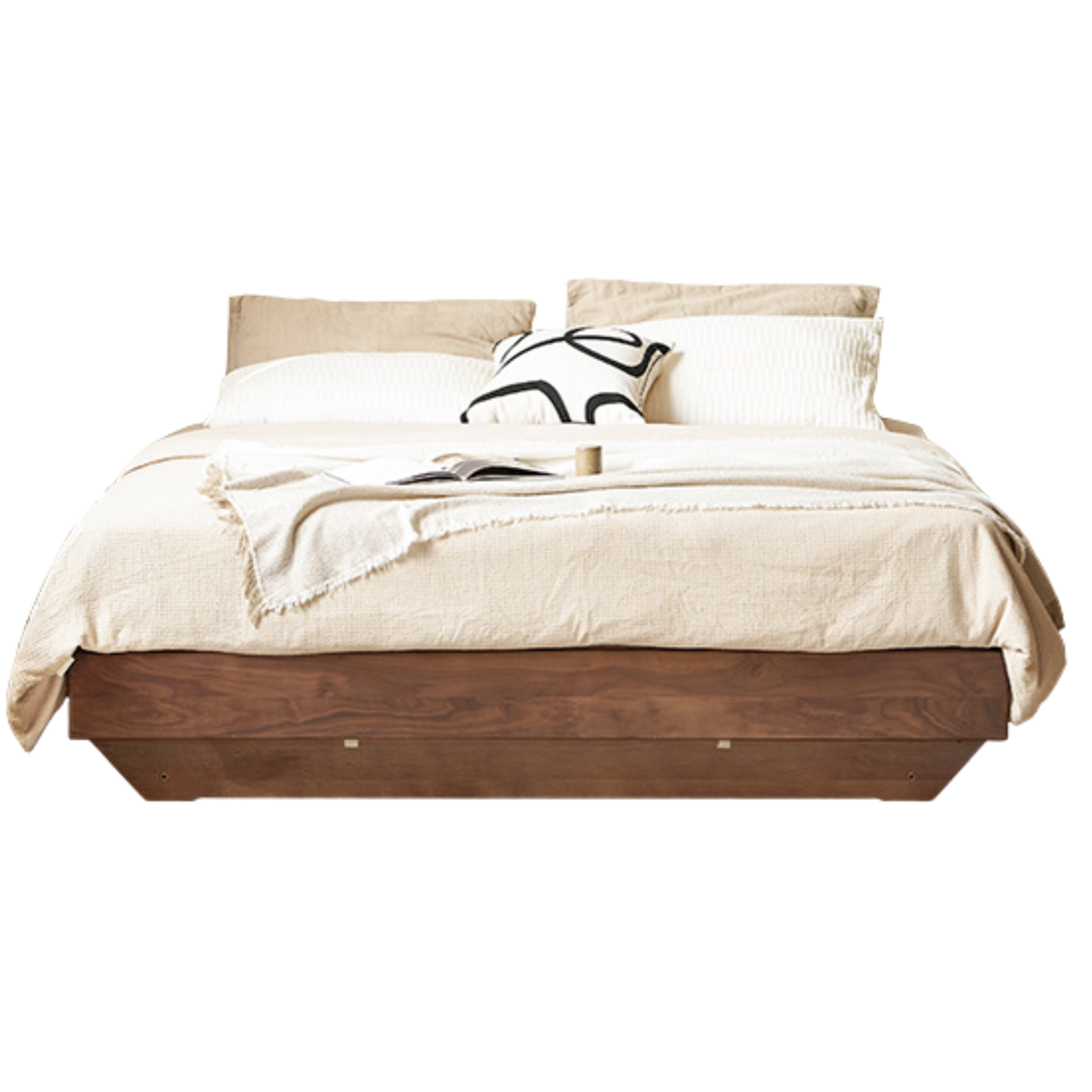 Rich Dark Walnut color North American black walnut bed