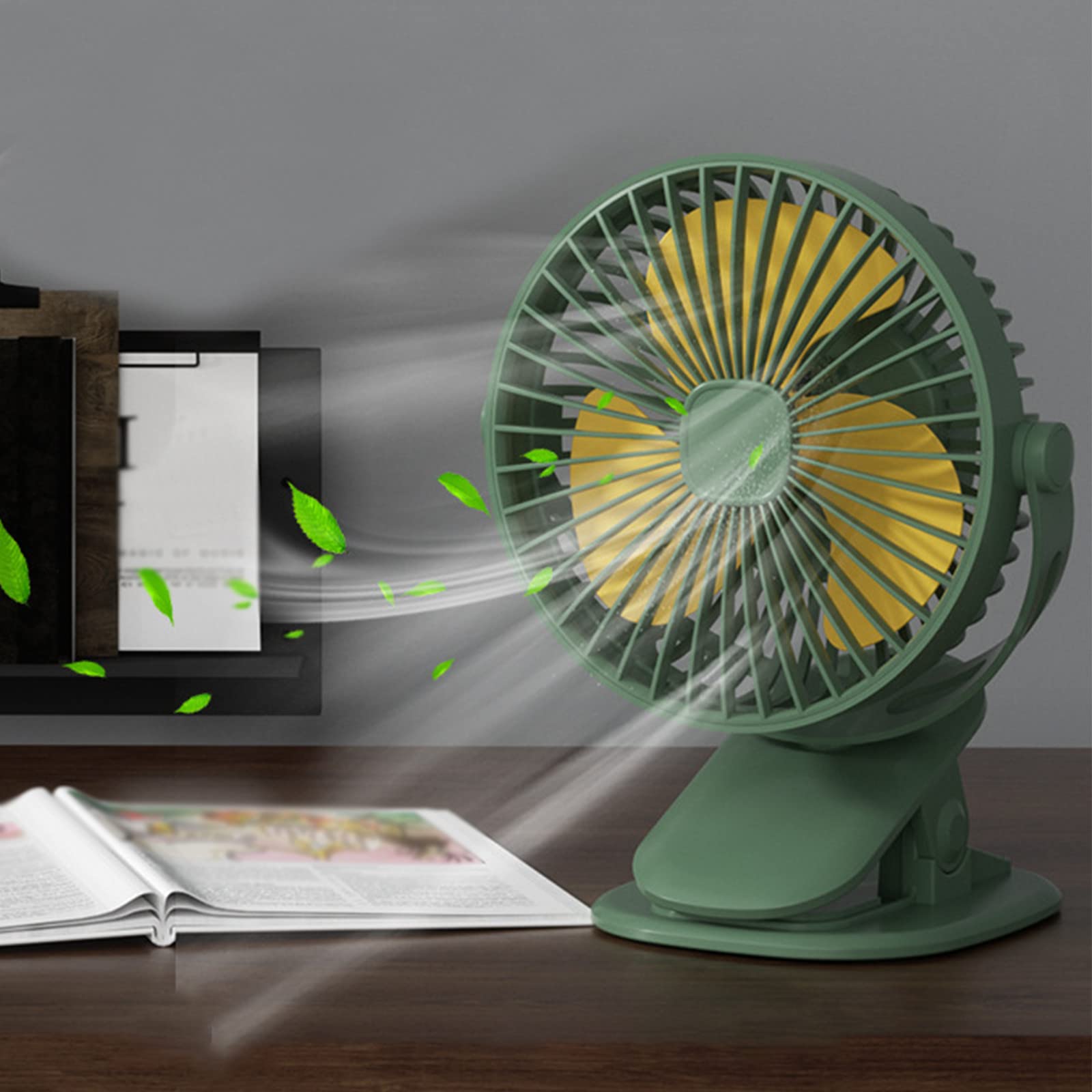 Portable Clip On Fan - 3 Speed USB Rechargeable Small Desk Fan with Adjustable Tilt & Strong Airflow | Quiet Personal Fan for Office, Stroller, Outdoor, Camping & Travel
