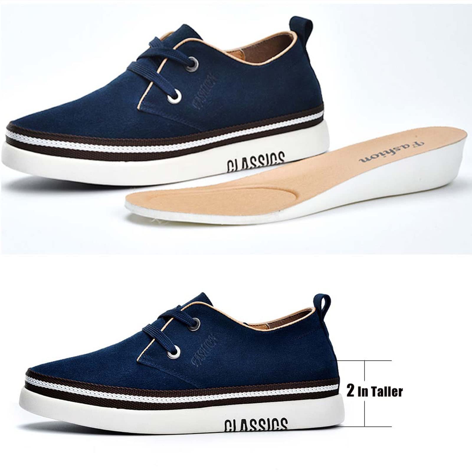 **Men's Invisible Elevator Shoes – Nubuck Leather Lace-Up Dress Shoes for Height Increase | Comfortable & Stylish for Work, Dating & Formal Events**