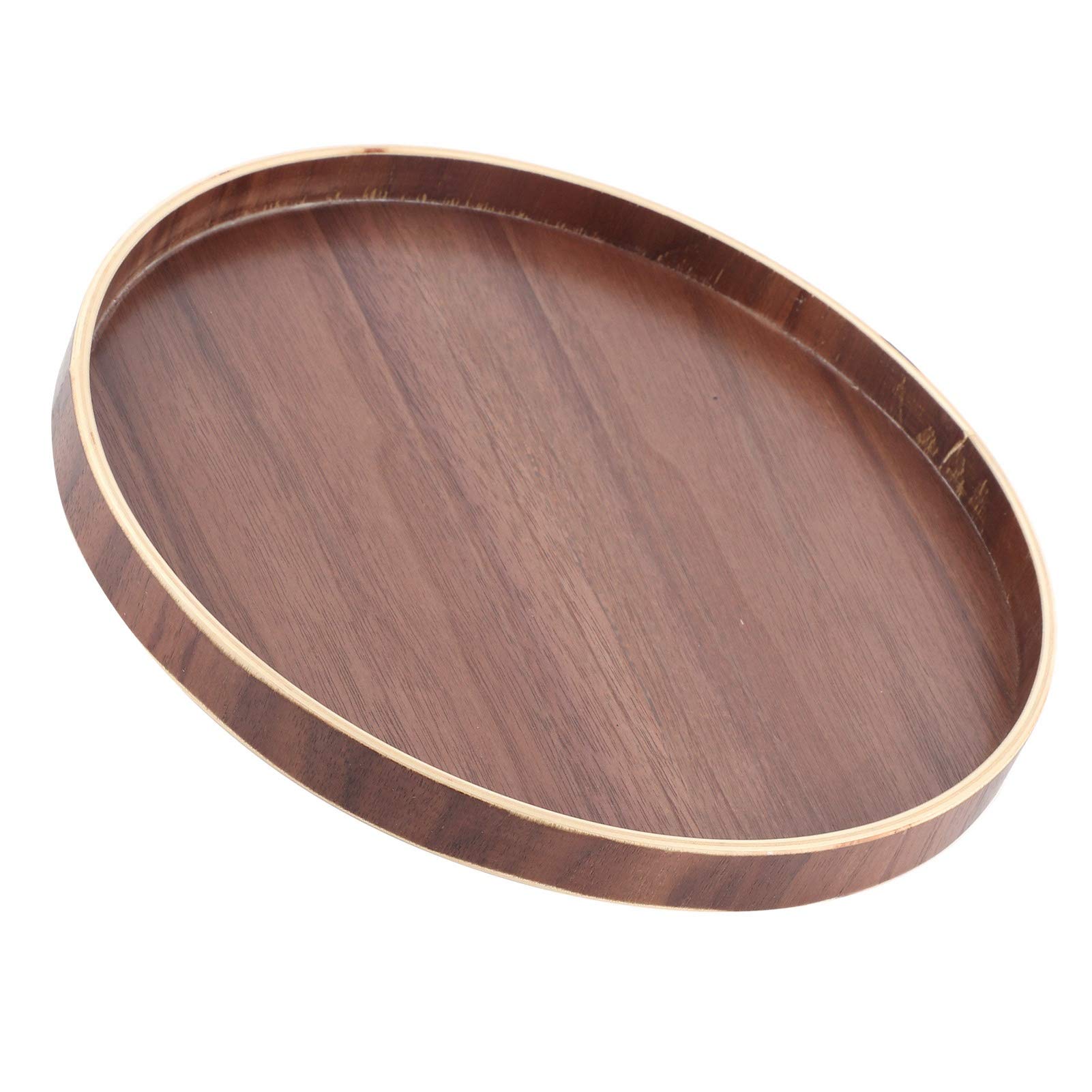 Agatige 12-Inch Round Wooden Serving Tray - Japanese Style Coffee Table Tray for Tea, Coffee, Breakfast & Snacks - Perfect for Ottoman Serving, Dining Room Decor & Gift Giving (30cm)