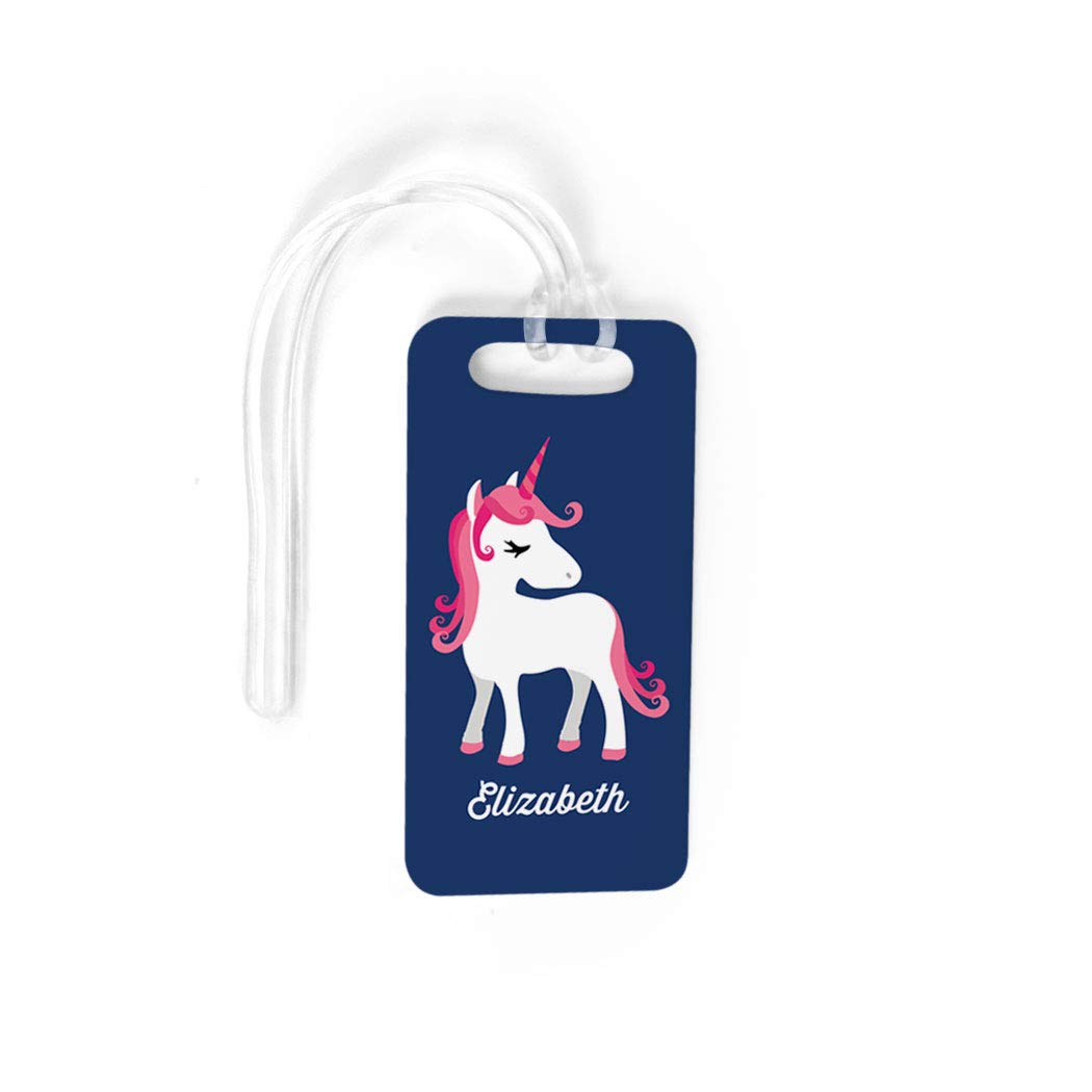 Personalized Unicorn Luggage Tag - Custom Name Bag Tag for Travel - Small Size with Blank Back - Perfect for Kids Suitcases, Backpacks & Carry-Ons