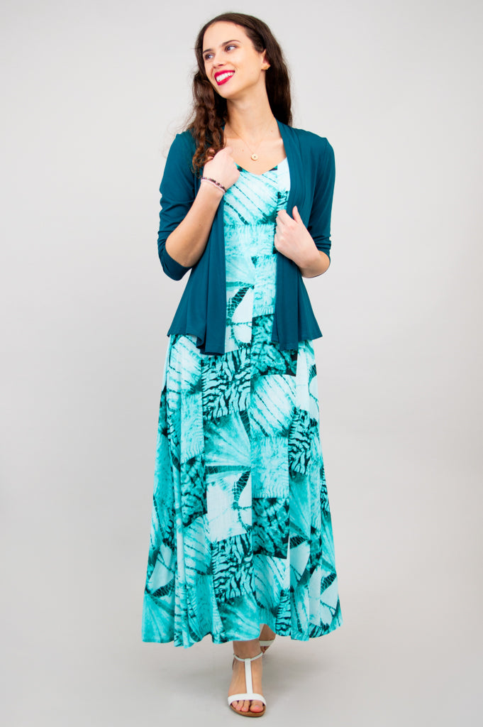 Stylish Coraline Dress - Handmade Shibori Dyed Linen Bamboo Blend - Perfect for Summer Outings & Boho Fashion