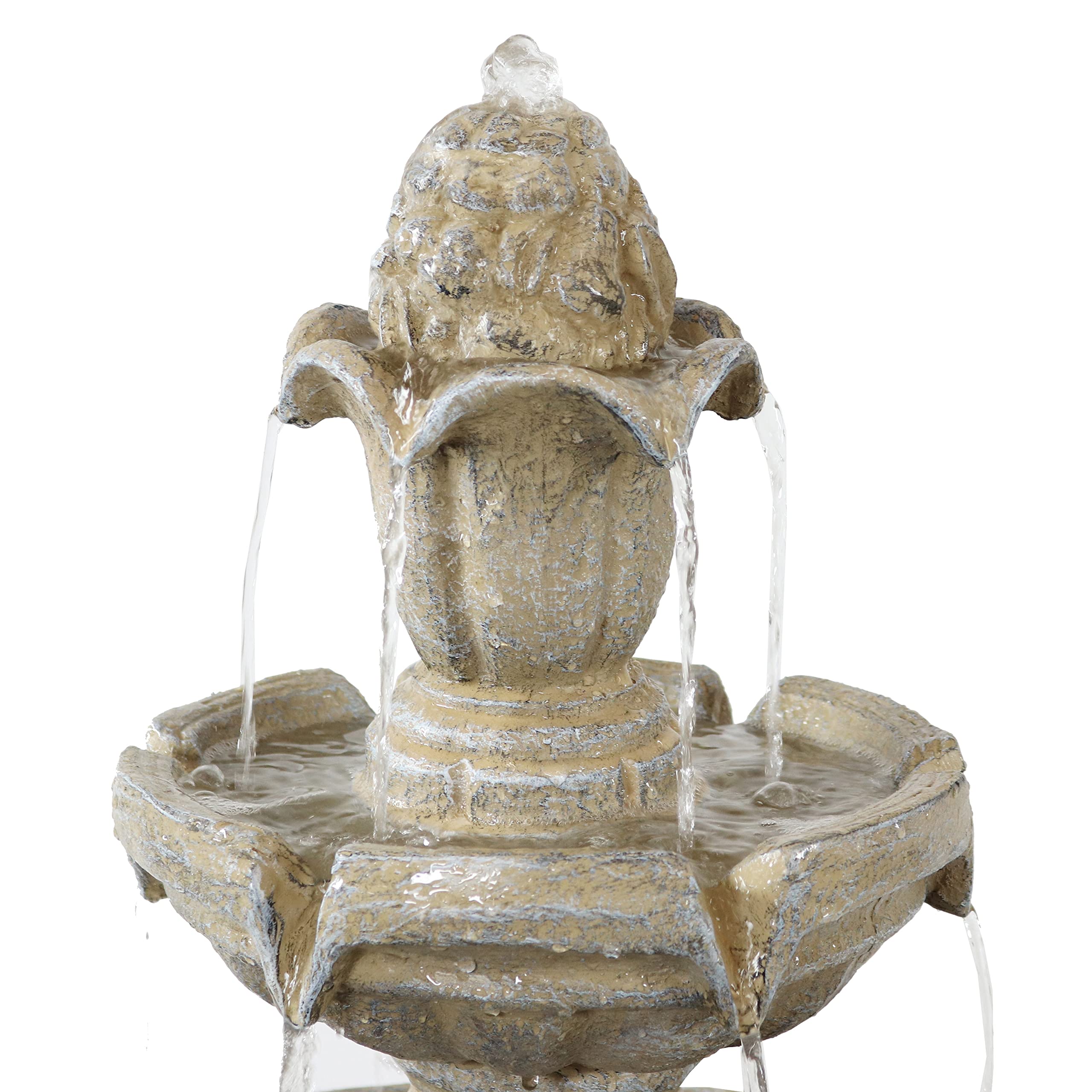 48-Inch 3-Tier Electric Outdoor Water Fountain by Sunnydaze - Relaxing Garden Water Feature for Patio, Yard, Deck or Backyard - Perfect for Meditation, Stress Relief & Home Decor
