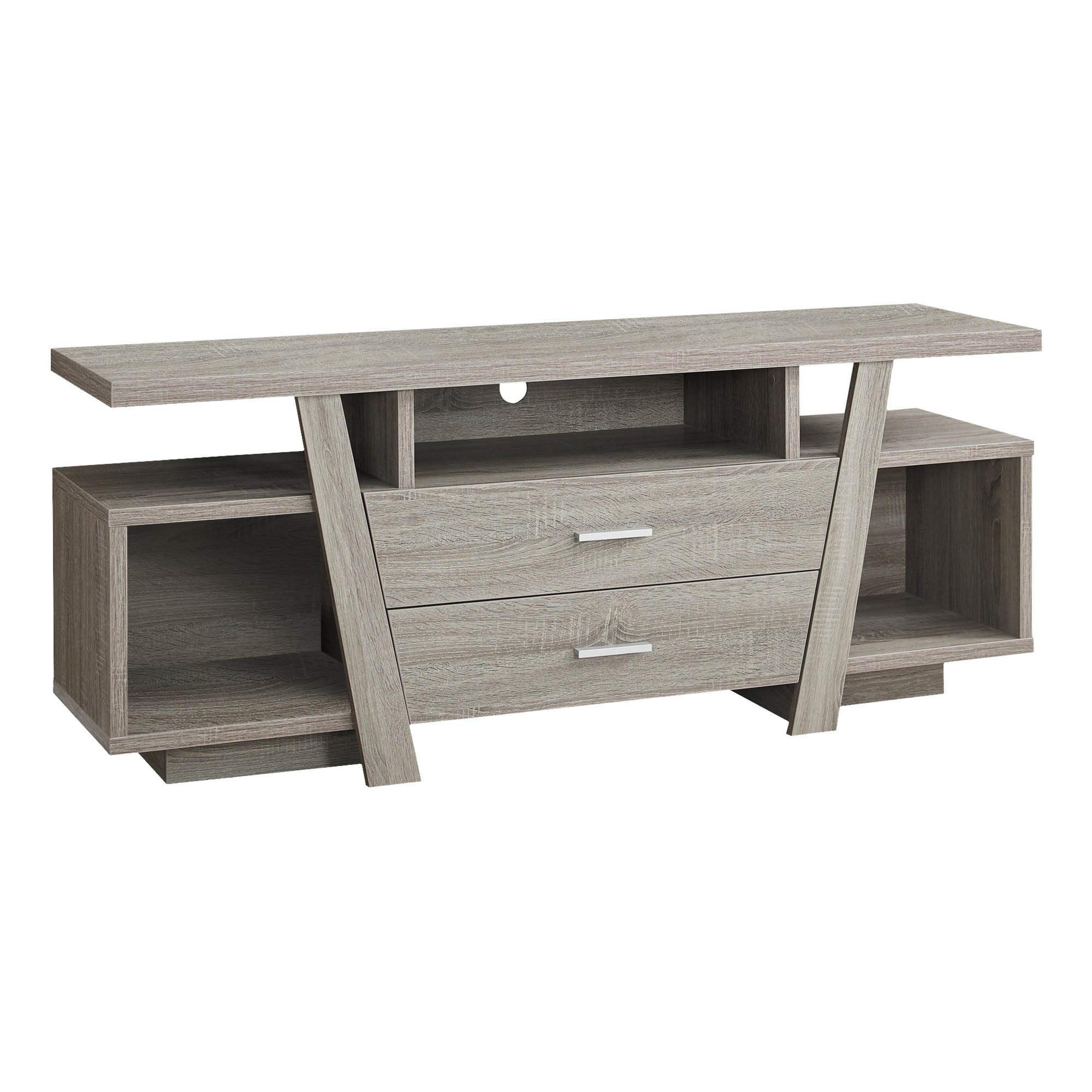Offex Contemporary 60 Inch TV Stand with 2 Storage Drawers, Dark Taupe Entertainment Center for Living Room, Bedroom & Home Theater Setup