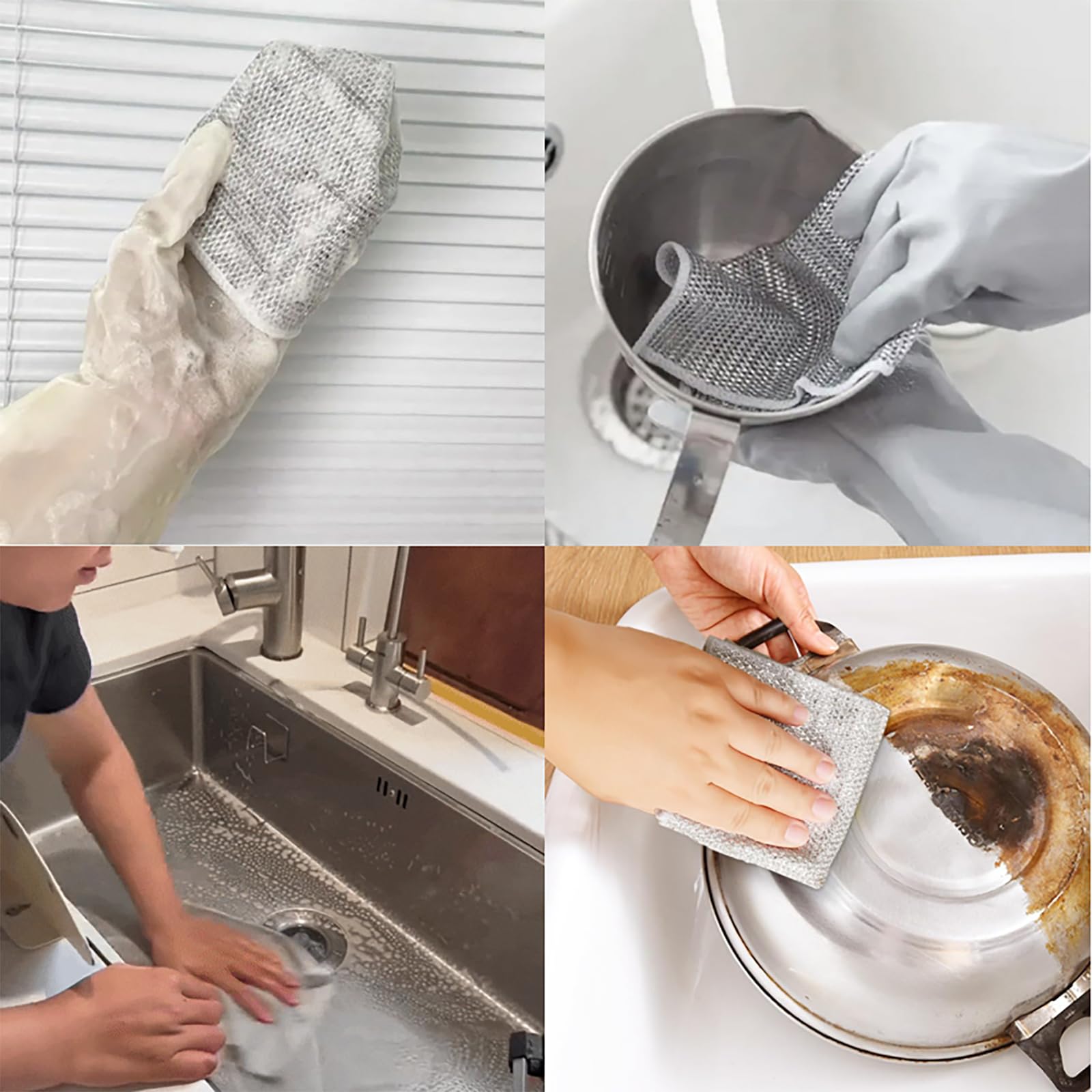 **2024 Premium Reusable Metal Scrubbing Pads – Multipurpose Wire Dishwashing Rags for Wet & Dry Cleaning – Durable Kitchen Sponge for Cooktops, Pots & Pans – Ideal for Home, Restaurant & Outdoor Cooking**