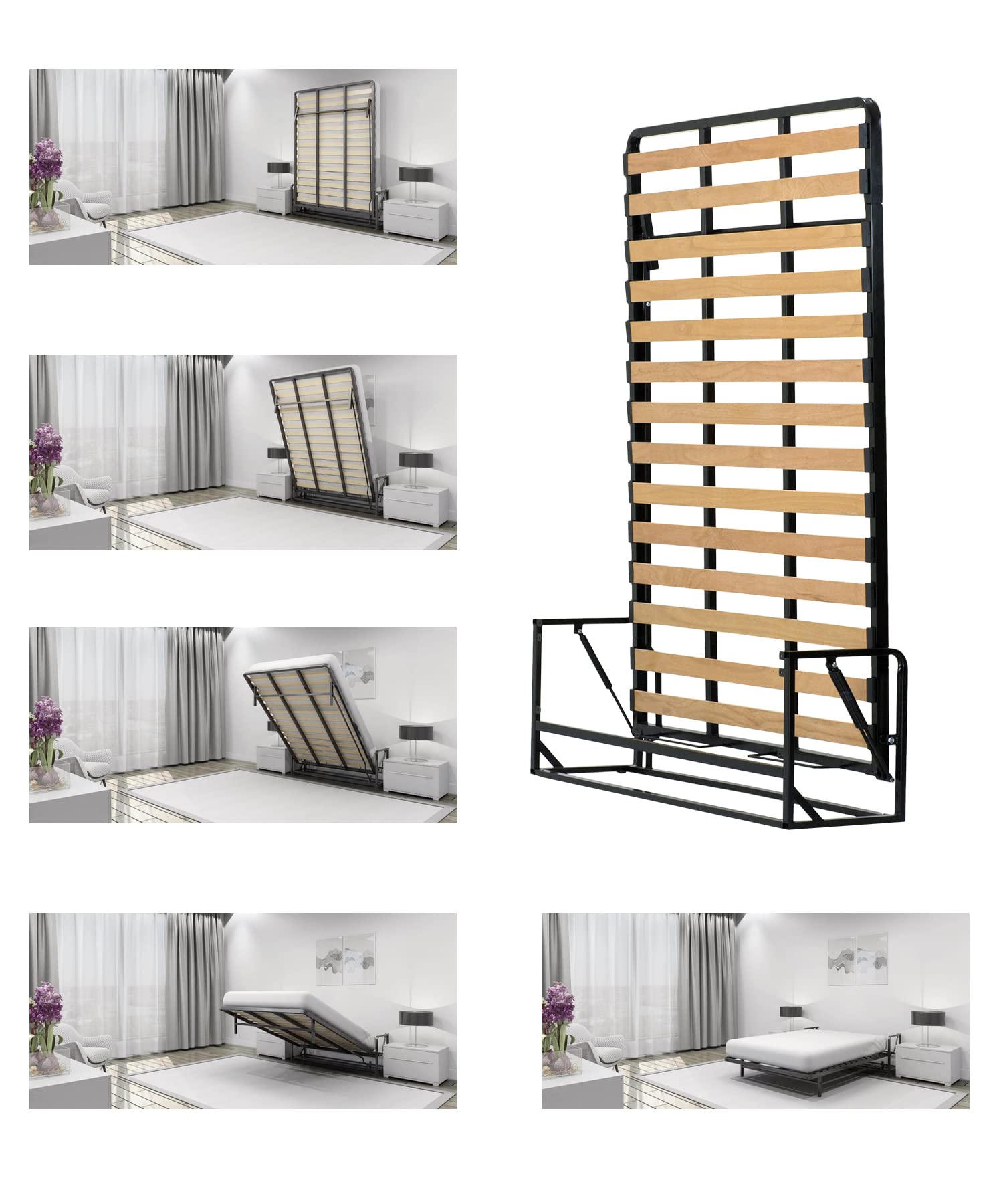 Vertical Wall Beds - Classic Murphy Bed, Pull-Out Bed, Foldaway Bed, Hidden Bed | Queen Size Wall Bed Kit (60