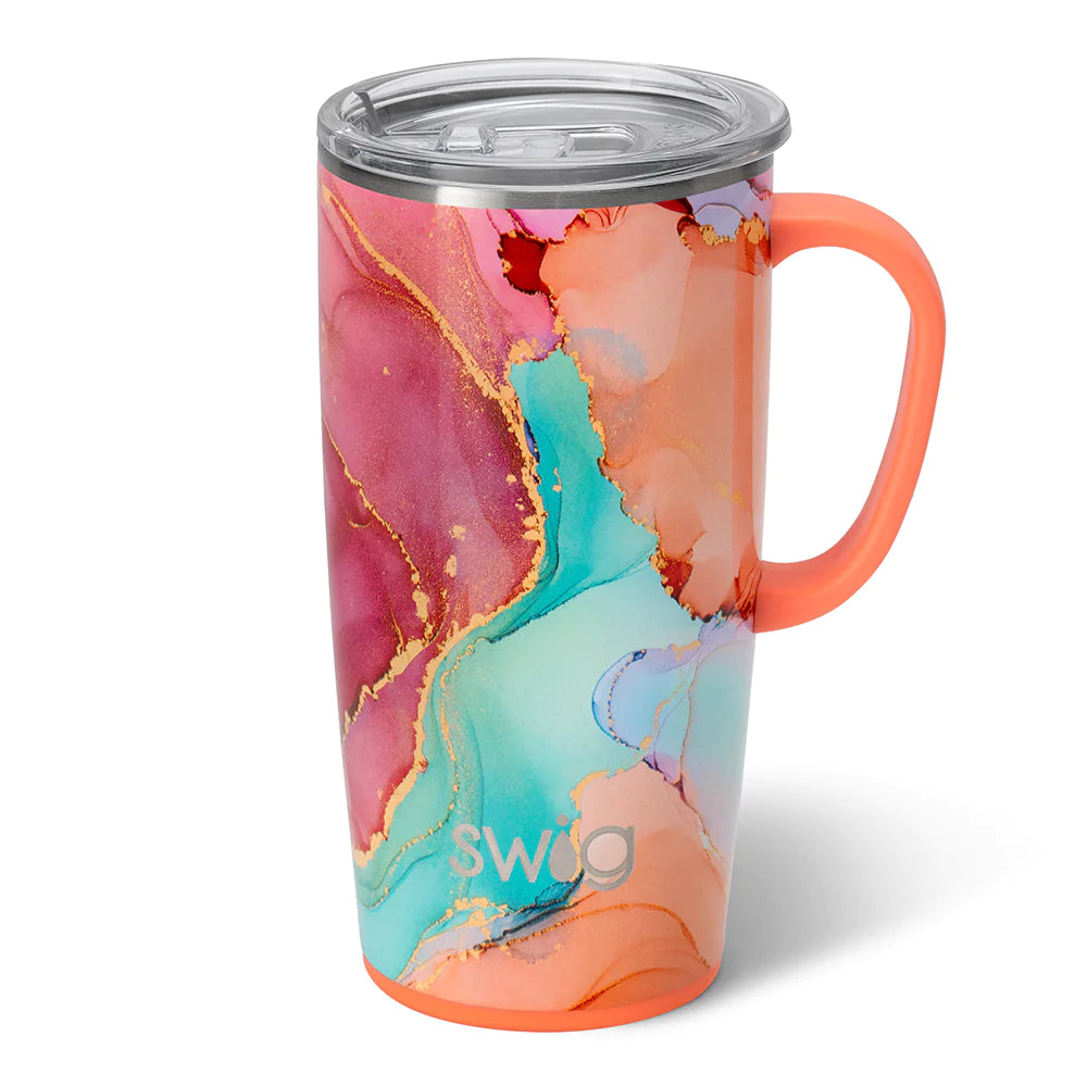 22oz Dreamsicle Insulated Travel Mug - Leak-Proof Stainless Steel Tumbler with Lid for Hot & Cold Drinks - Perfect for Commuting, Camping & Office Use