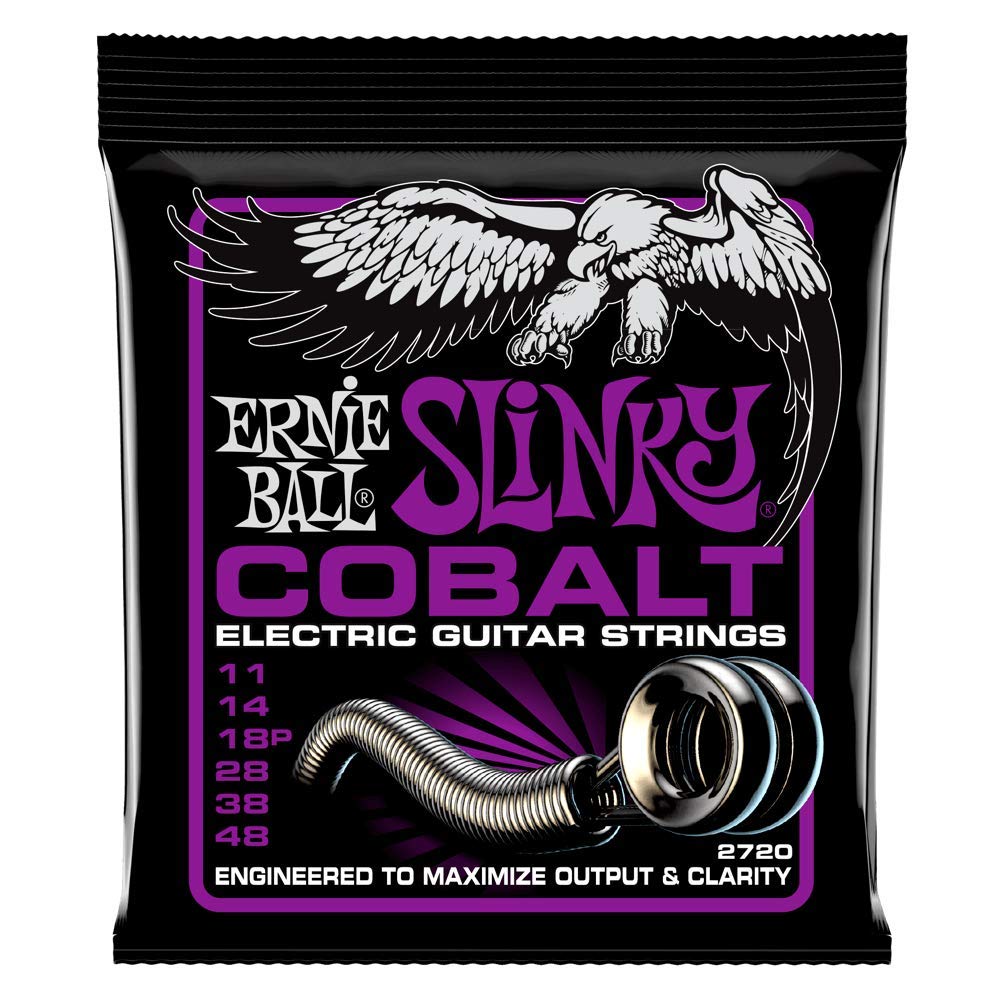 Ernie Ball Power Slinky Cobalt Electric Guitar Strings 11-48 Gauge (P02720) - Premium Cobalt Alloy for Bright Tone & Longevity - Perfect for Rock, Metal & Stage Performances