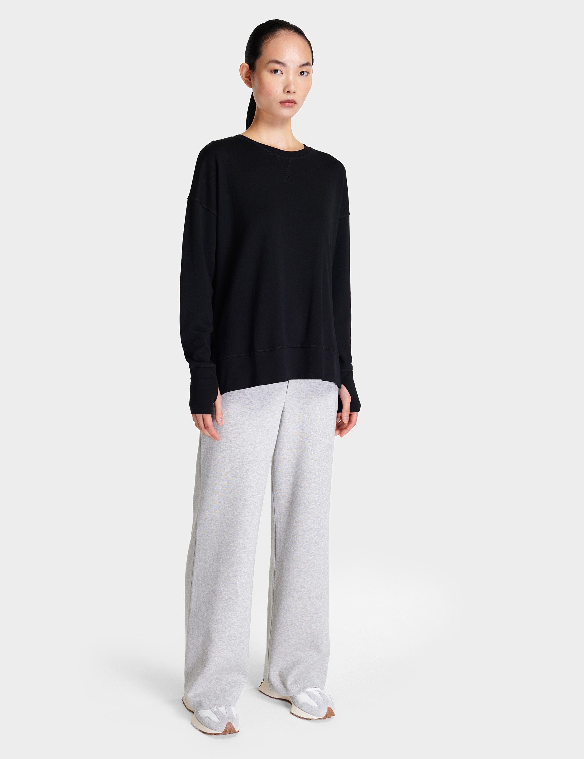After Class Longline Sweatshirt for Women - Black Oversized Pullover Hoodie | Casual Streetwear, Loungewear & College Outfit