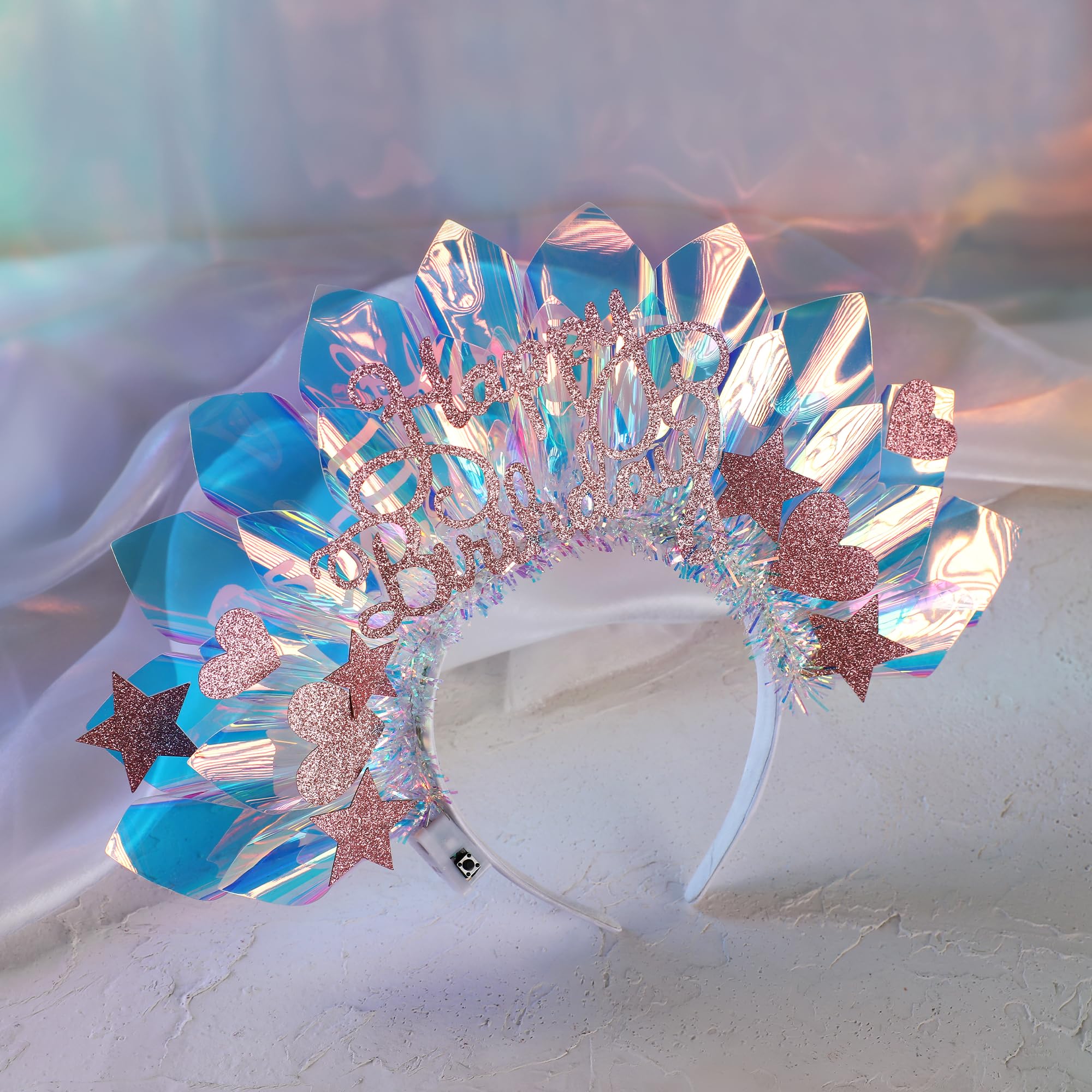 LED Light Up Birthday Crown - Glowing Tiara Headband for Women, Girls, Nightclub Parties & Festive Celebrations | Perfect for Birthday, Bachelorette, Halloween & Cosplay Events