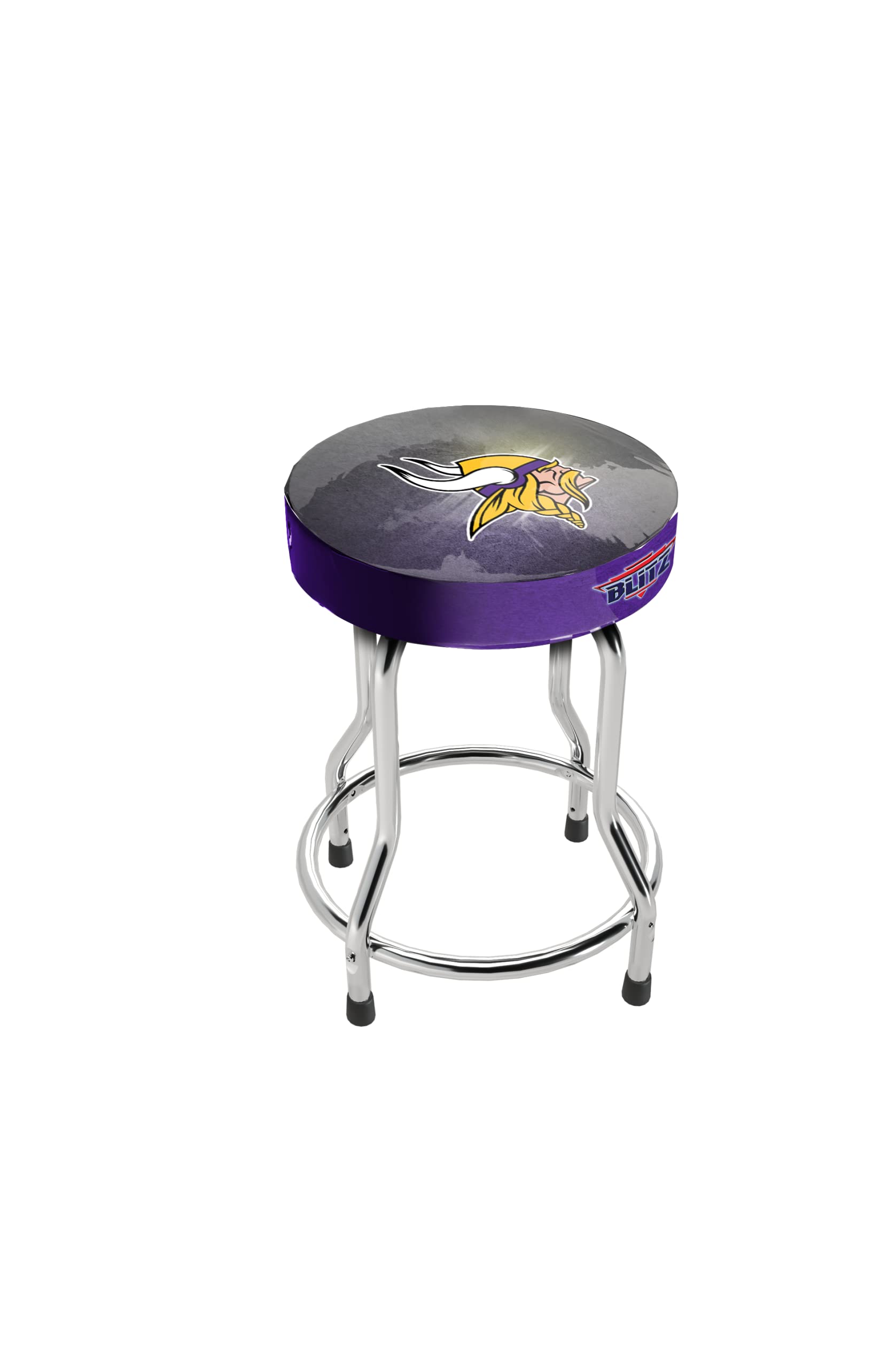 Arcade1UP Adjustable Licensed NFL Blitz Pub Stool - Minnesota Vikings Themed Bar Stool with Multicolor Design (A1UP-Vikings) - Perfect for Game Rooms, Sports Bars, and Man Caves