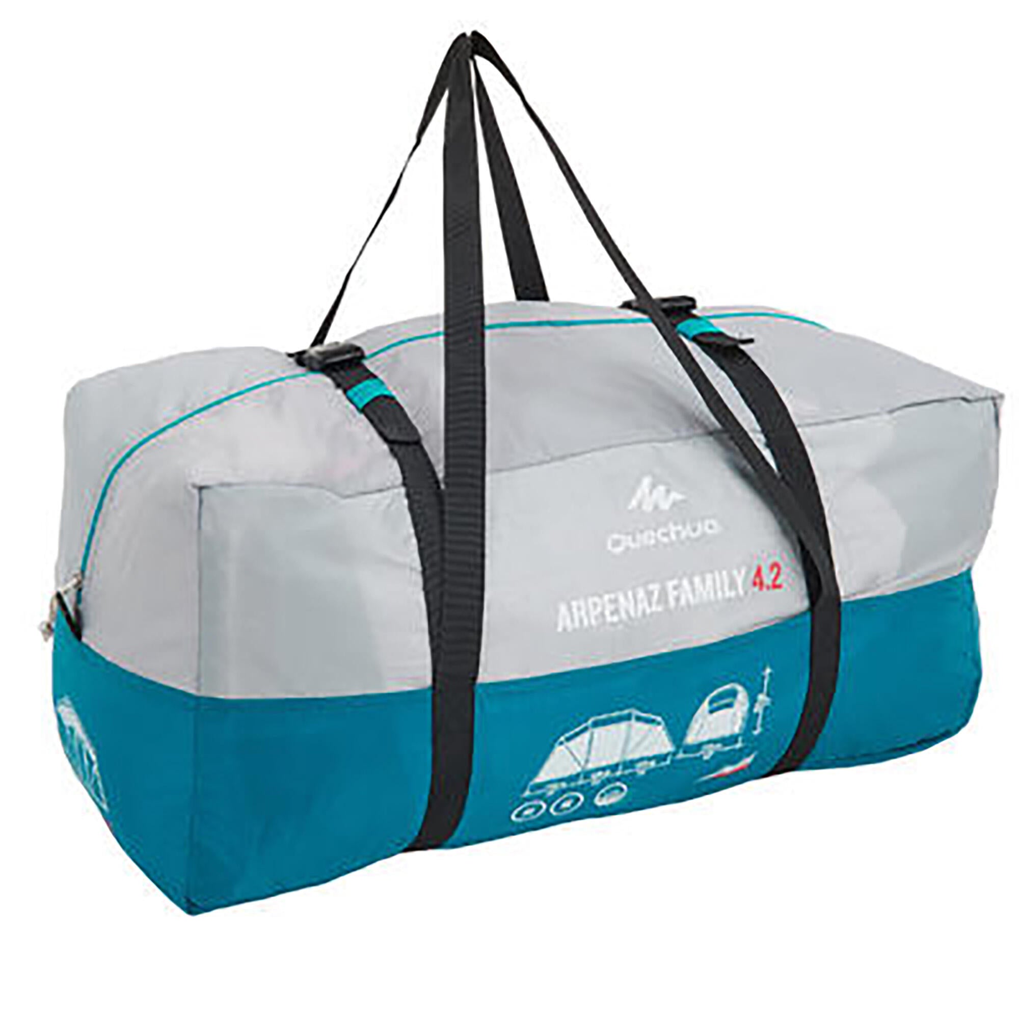 Quechua 4 Person 2 Room Family Camping Tent - Waterproof Lightweight for Outdoor Adventures, Hiking & Backpacking - Factory Seconds