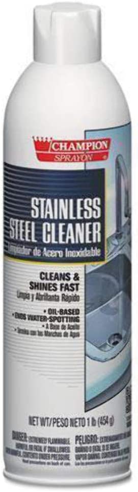 Champion Sprayon Stainless Steel Cleaner & Polish - 16oz (12 Pack/Case) - Perfect for Kitchen Appliances, Sinks, and Metal Surfaces - Removes Rust & Restores Shine