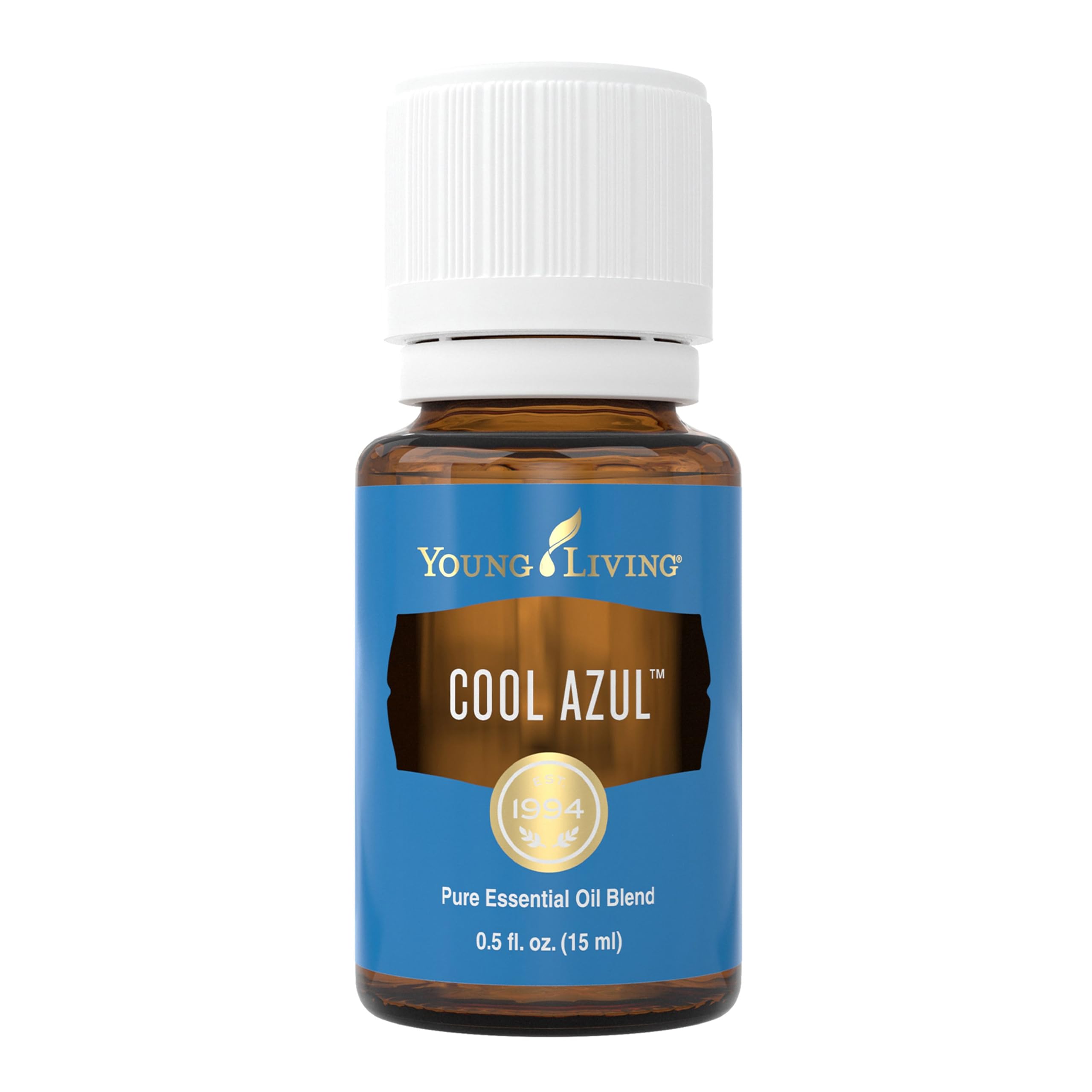 Young Living Cool Azul Essential Oil 15ml - Refreshing Post-Workout Recovery & Aromatherapy Blend with 14 Essential Oils for Cooling Minty Aroma | Muscle Relief, Stress Relief & Home Spa Use