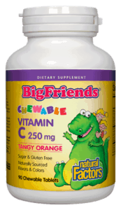 Big Friends® Chewable Vitamin C 250 mg - Immune Support Supplement for Adults & Kids - Orange Flavor Gummies - Daily Vitamin C Boost for Immunity, Skin & Antioxidant Benefits - Perfect for Travel, School & Work
