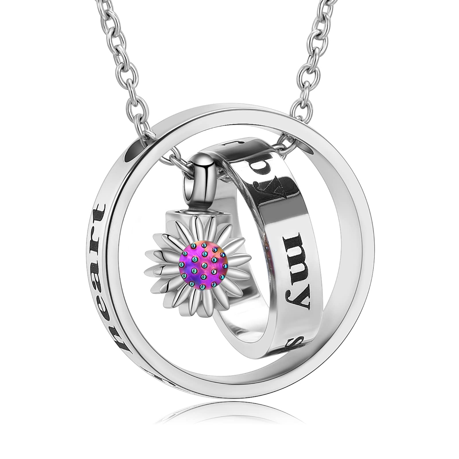 **Cremation Jewelry for Ashes - Memorial Daisy Pendant Keepsake Urn Necklace for Women, Stainless Steel Sympathy Gift for Loss of Loved One | Perfect for Funerals, Memorials & Everyday Wear**