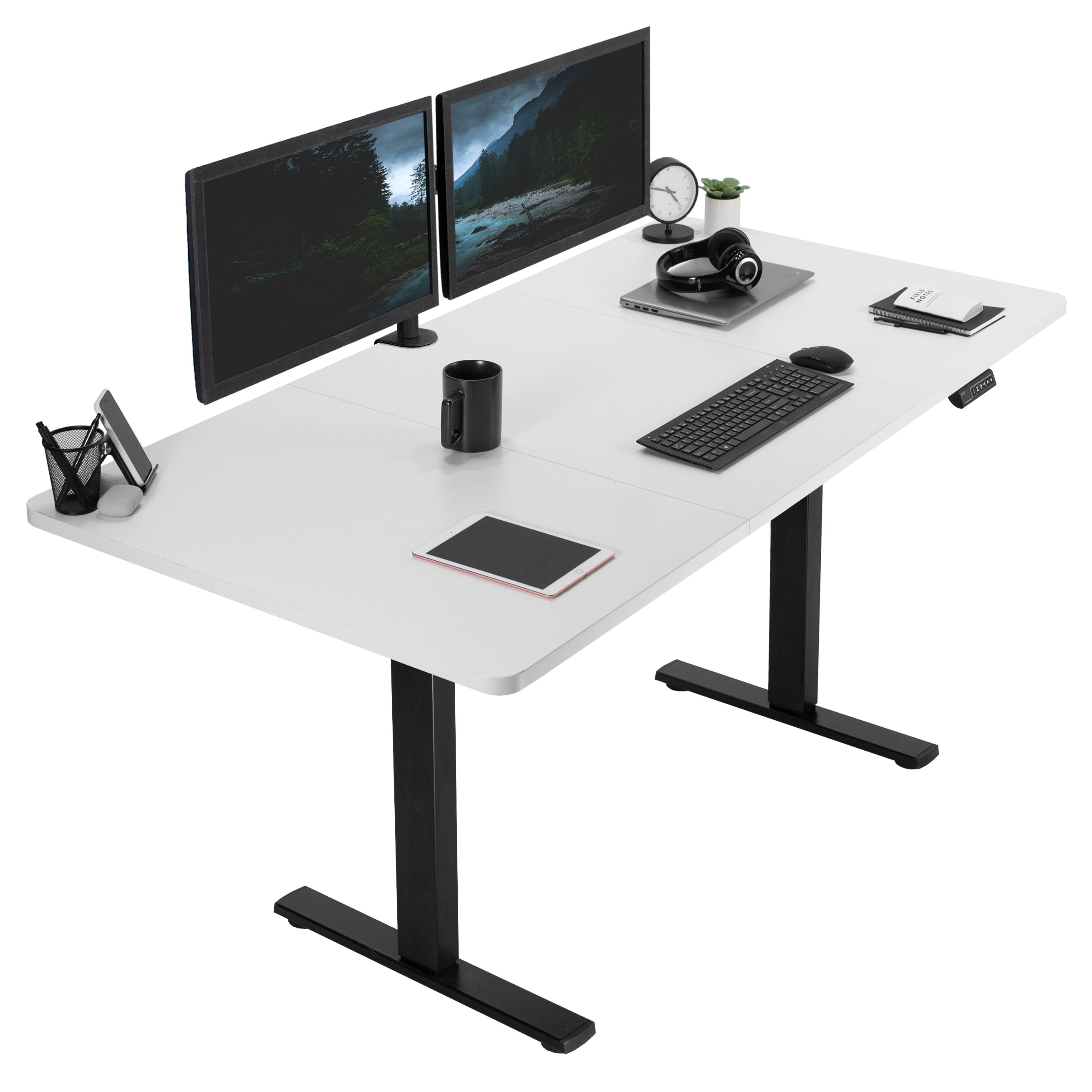 1B Split Top Series Single Motor Electric Standing Desk with Push Button Memory Controller - Perfect for Home Office, Gaming & Study Workspace
