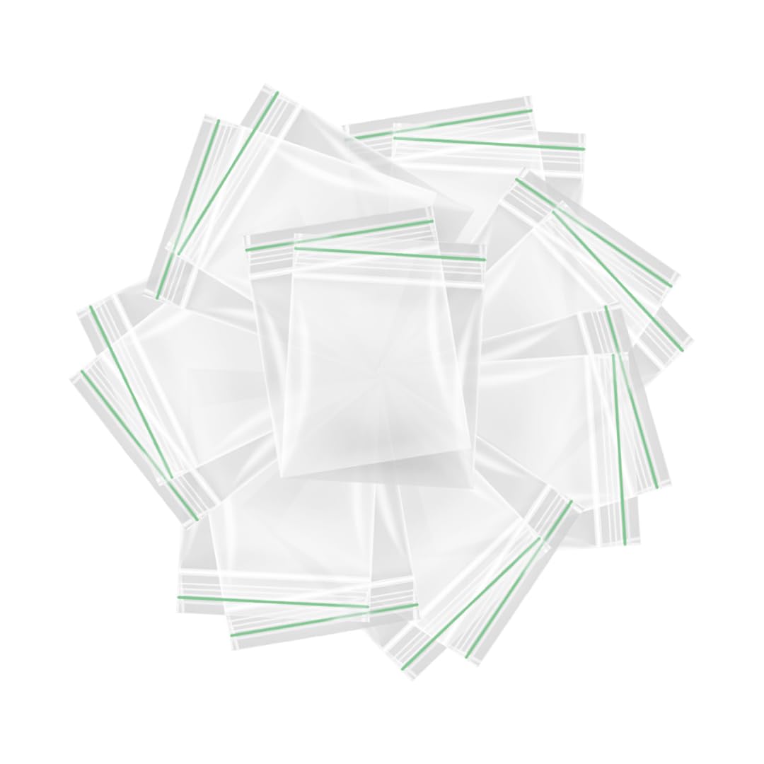 QBL® Gripseal Bags (40 x 40mm Pack of 100) - Durable Resealable Ziplock Bags for Food Storage, Jewelry, Crafts, and Organizing | Small Clear Plastic Bags with Strong Zip Lock Seal | Perfect for Snacks, Beads, Buttons, and Small Parts Storage