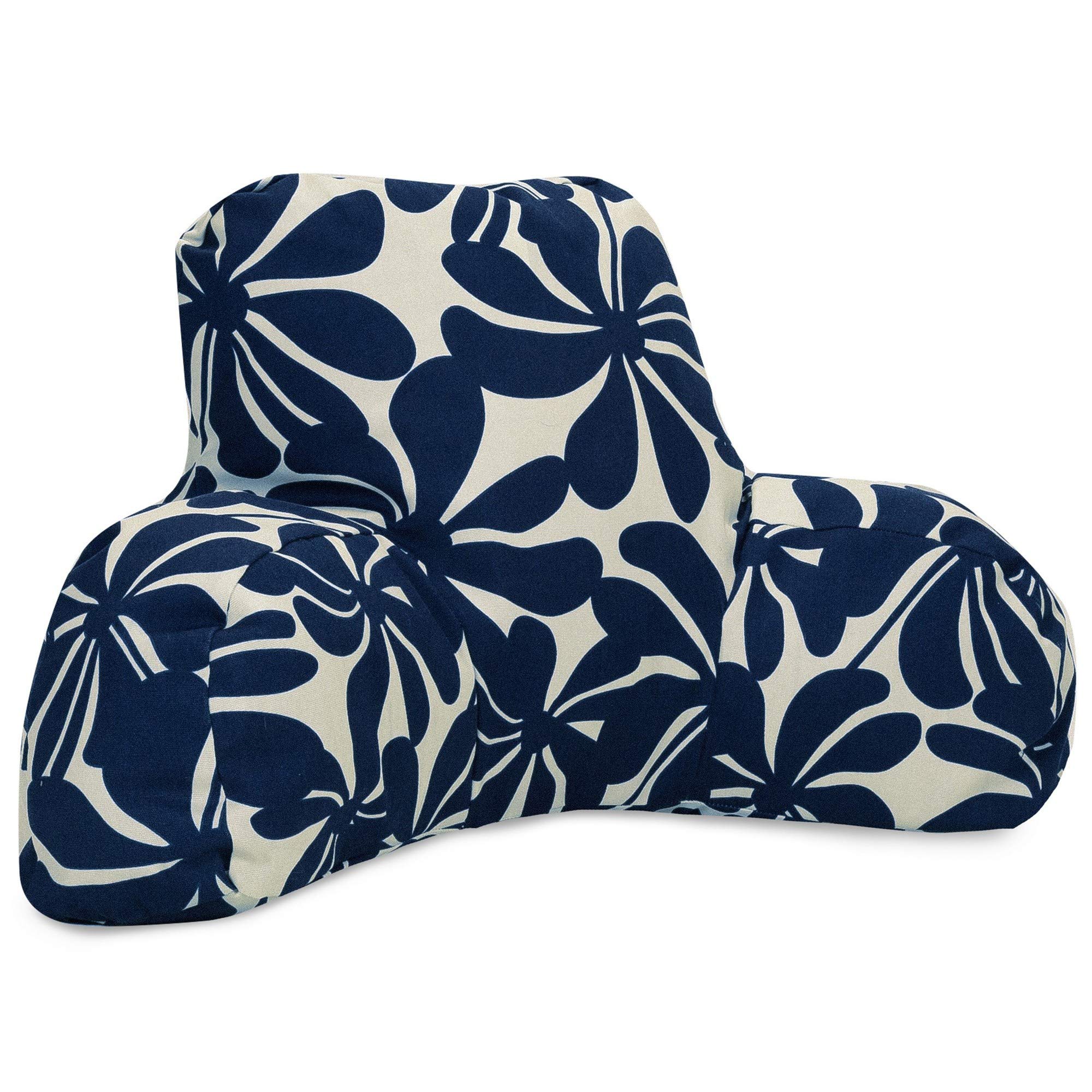 Majestic Home Goods Plantation Reading Pillow - Navy Blue Backrest Support for Bed, Sofa & Floor - Perfect for Reading, Watching TV & Relaxing