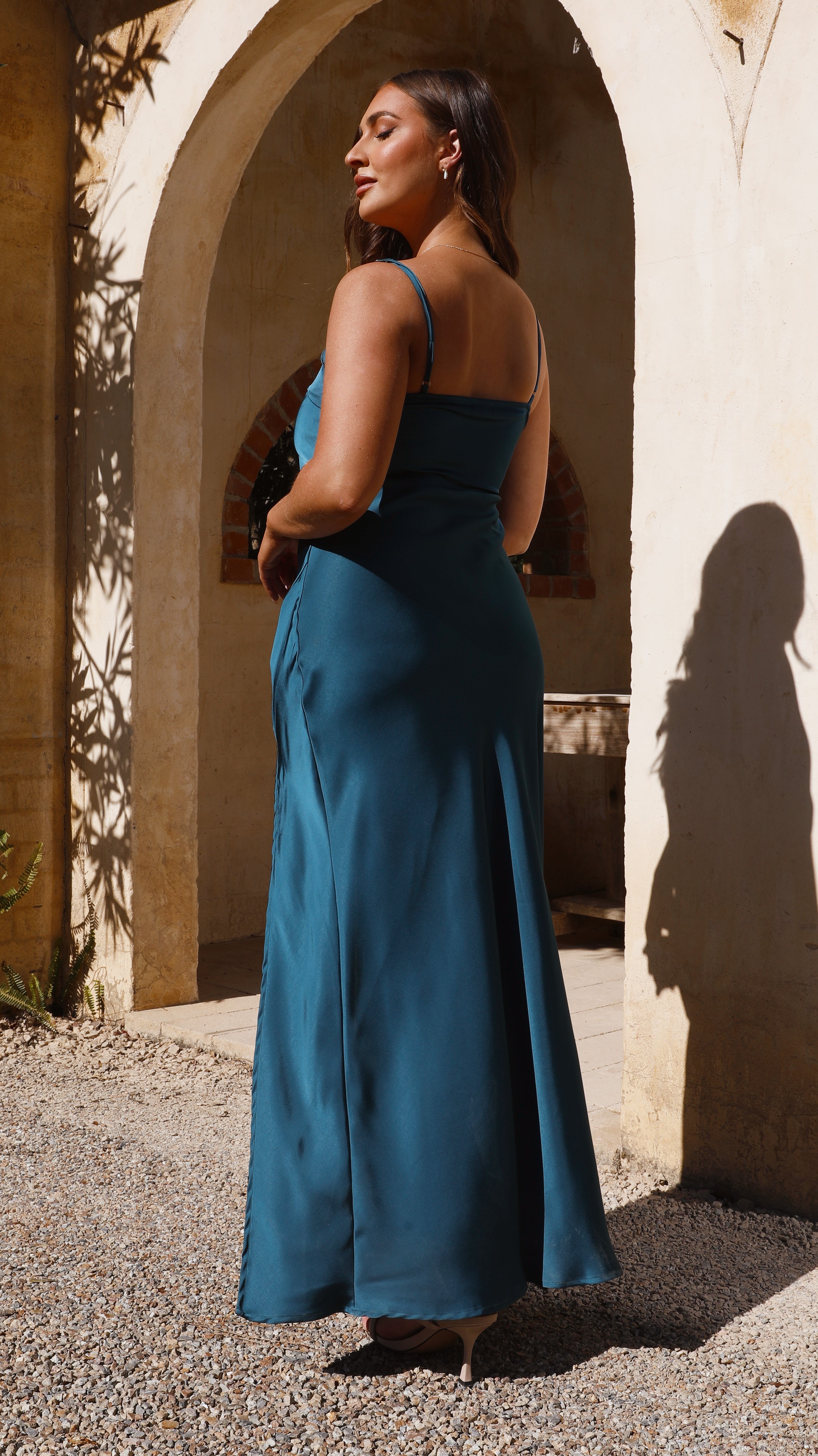 Ilana Maxi Dress in Teal - Flowy Boho Summer Dress for Beach, Vacation & Casual Wear