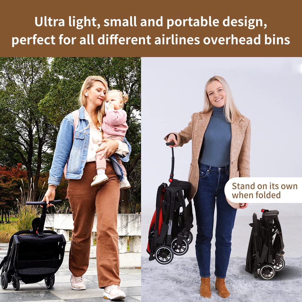 COOL KIDS Lightweight Automatic Fold Travel Stroller with Pop-Out Sun Canopy - Compact Umbrella Stroller for Toddlers (Gray) | Perfect for Airplane, Shopping & Daily Walks