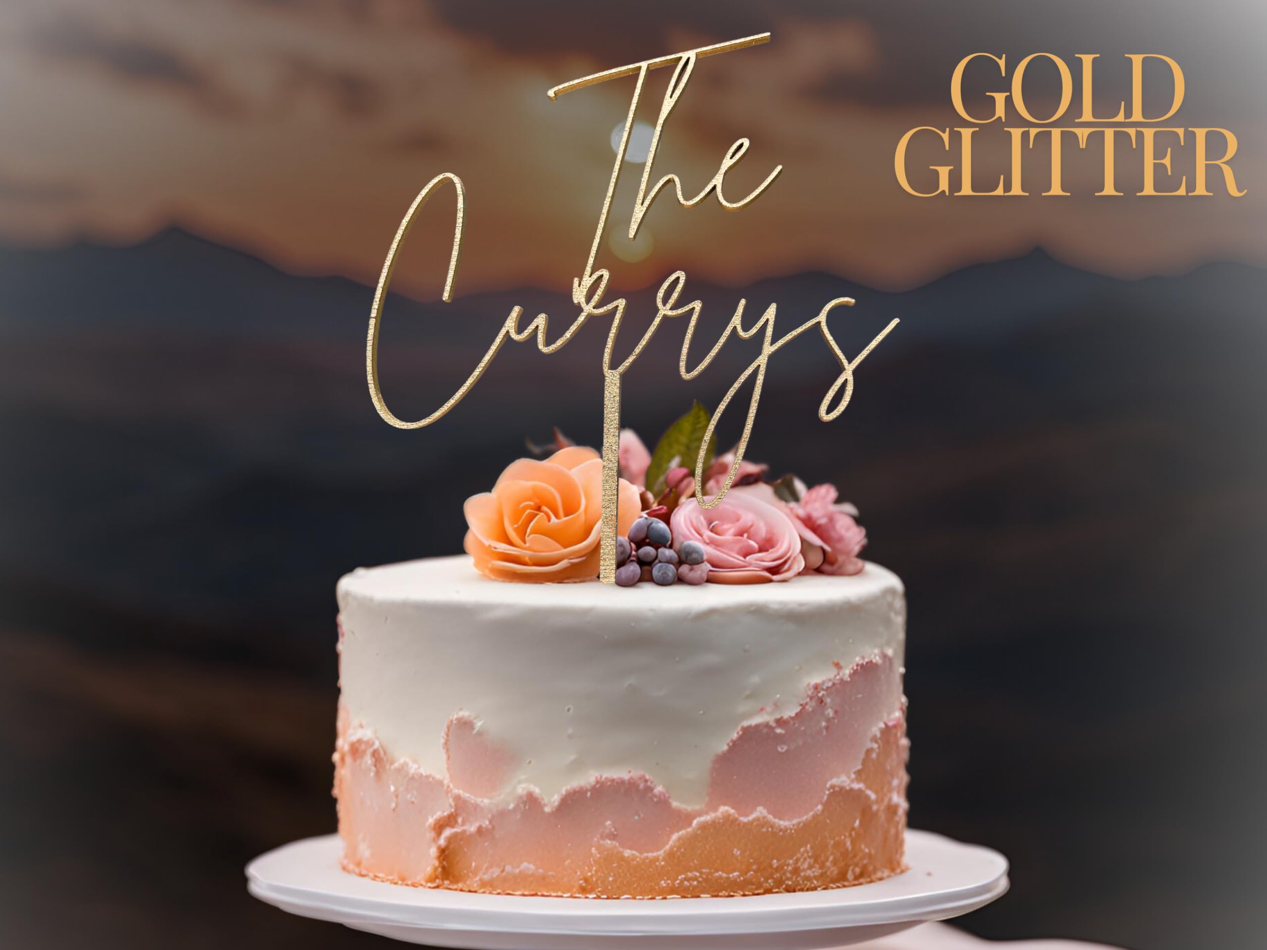Personalized Wedding Cake Topper - Custom Couples Name & Date - Bride & Groom Cake Decor - Perfect for Anniversaries, Weddings & Special Occasions - Great Gift Idea for Newlyweds & Couples Celebrating Love