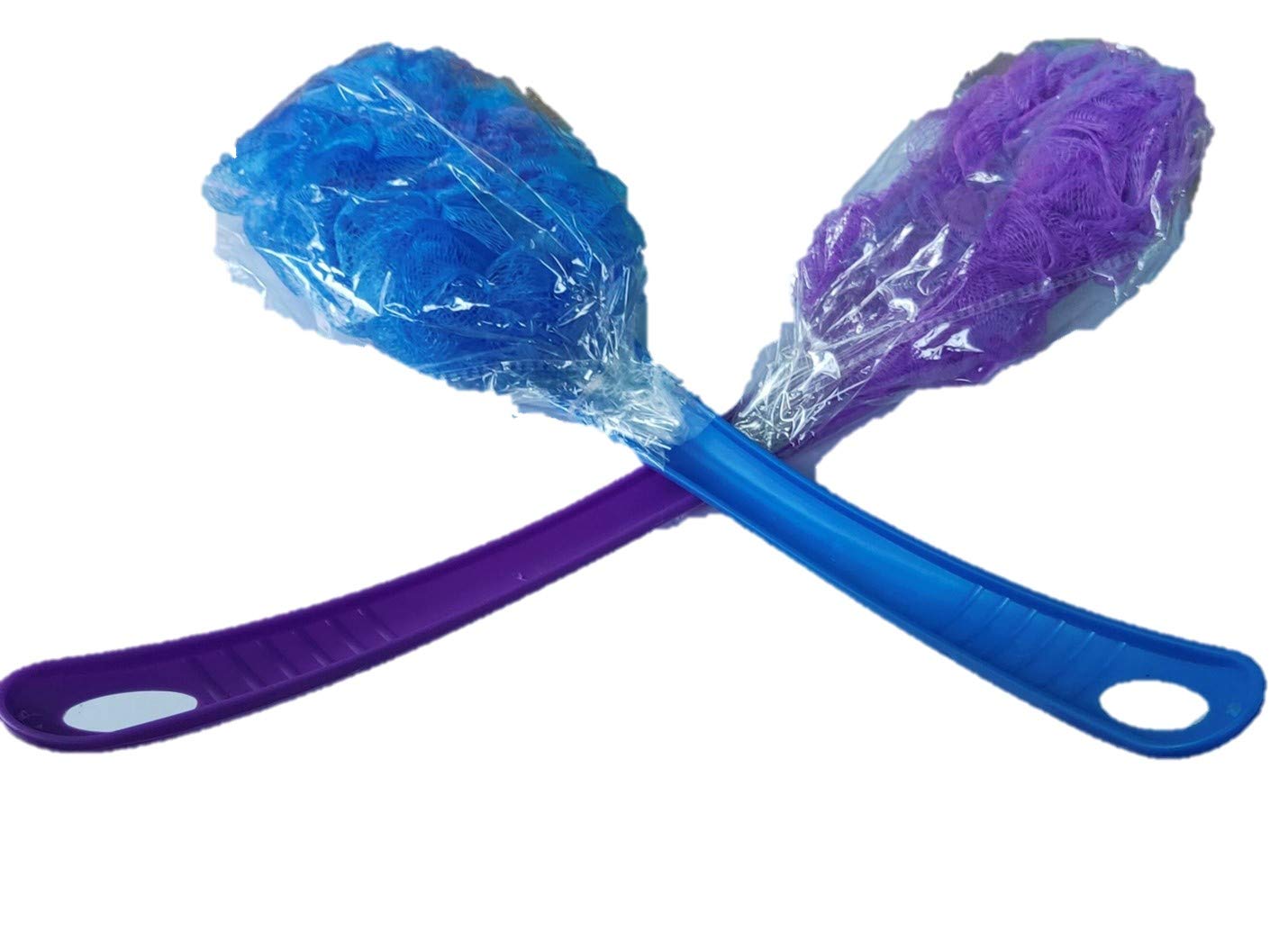Long Handle Body Scrubber - Exfoliating Bath Brush for Men & Women, Back Scrubber with Loofah Texture, Pack of 1 (Multicolor) - Perfect for Shower, Spa & Deep Cleansing at Home