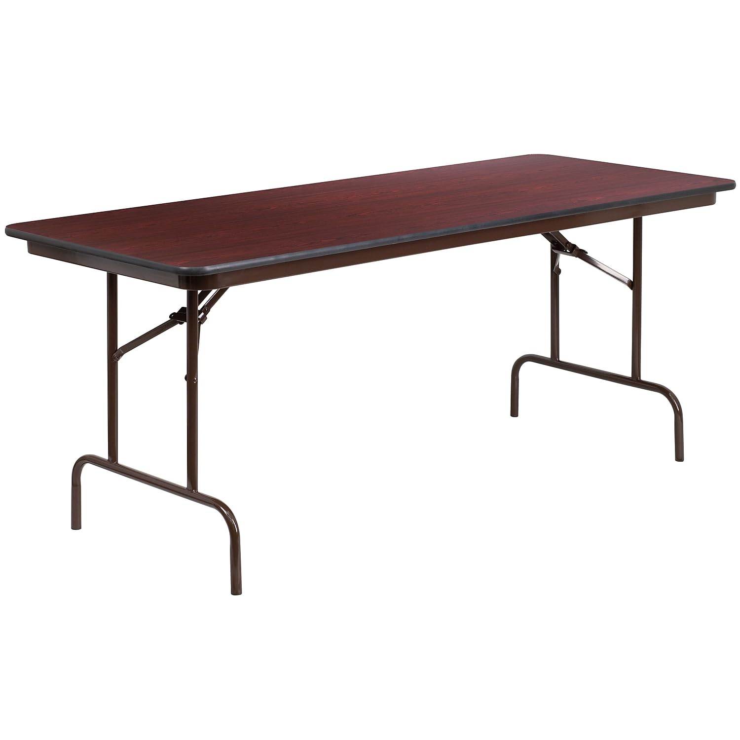 Flash Furniture Floyd 6-Foot Folding Banquet Table - Mahogany Laminate Surface, High Pressure Resistant - Perfect for Events, Parties, Conferences & Home Use