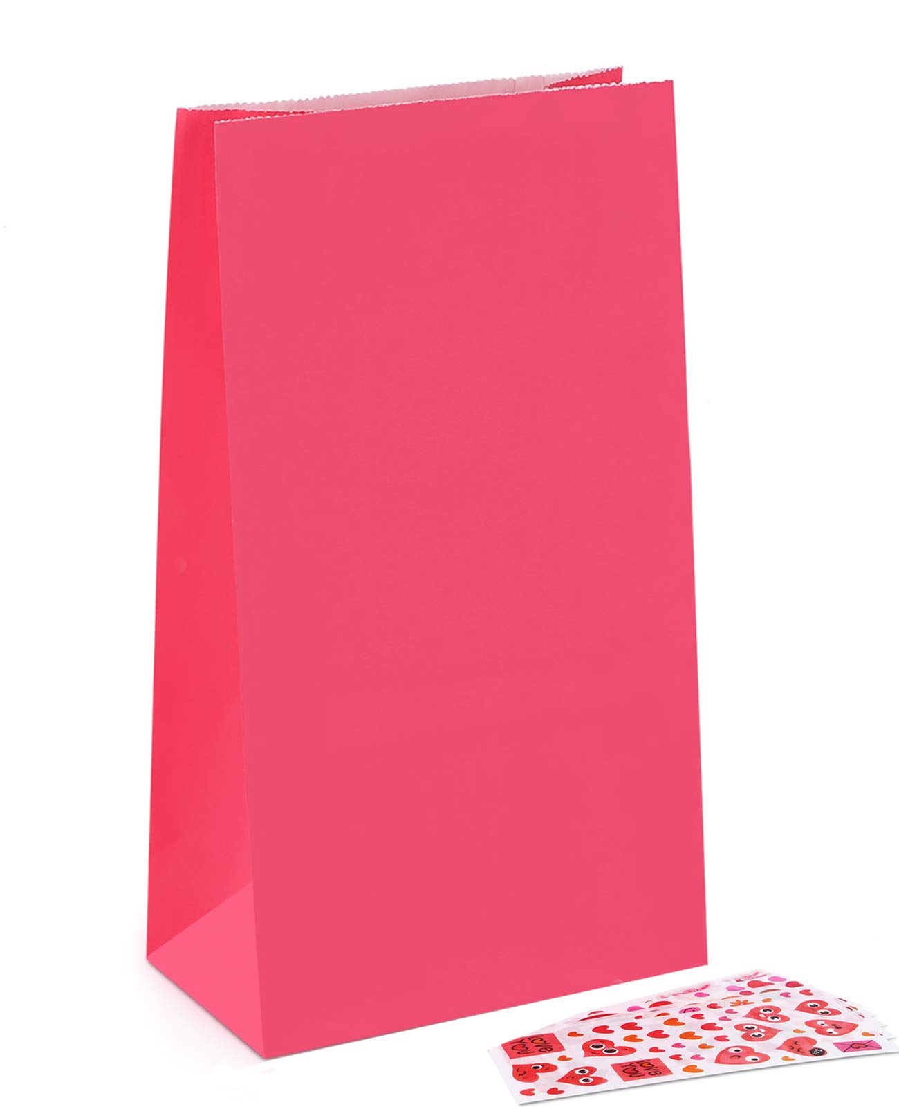 Nexmint 9 Inch Red Party Favor Bags with DIY Stickers - 24 Pack Treat Bags for Candy, Cookies & Gifts - Perfect for Birthday Parties, Baby Showers, Weddings, Mother's Day & May Day Celebrations - Great for Classroom Rewards, Holiday Favors & Party Decorations