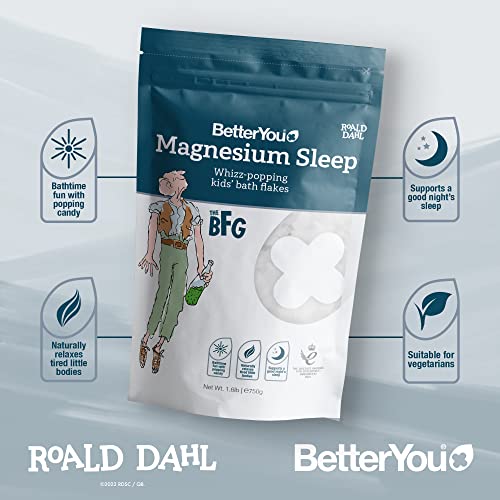 BetterYou Roald Dahl Magnesium Sleep Flakes - Natural Sleep Aid & Relaxation Supplement for Adults - Perfect for Nighttime Relaxation & Stress Relief
