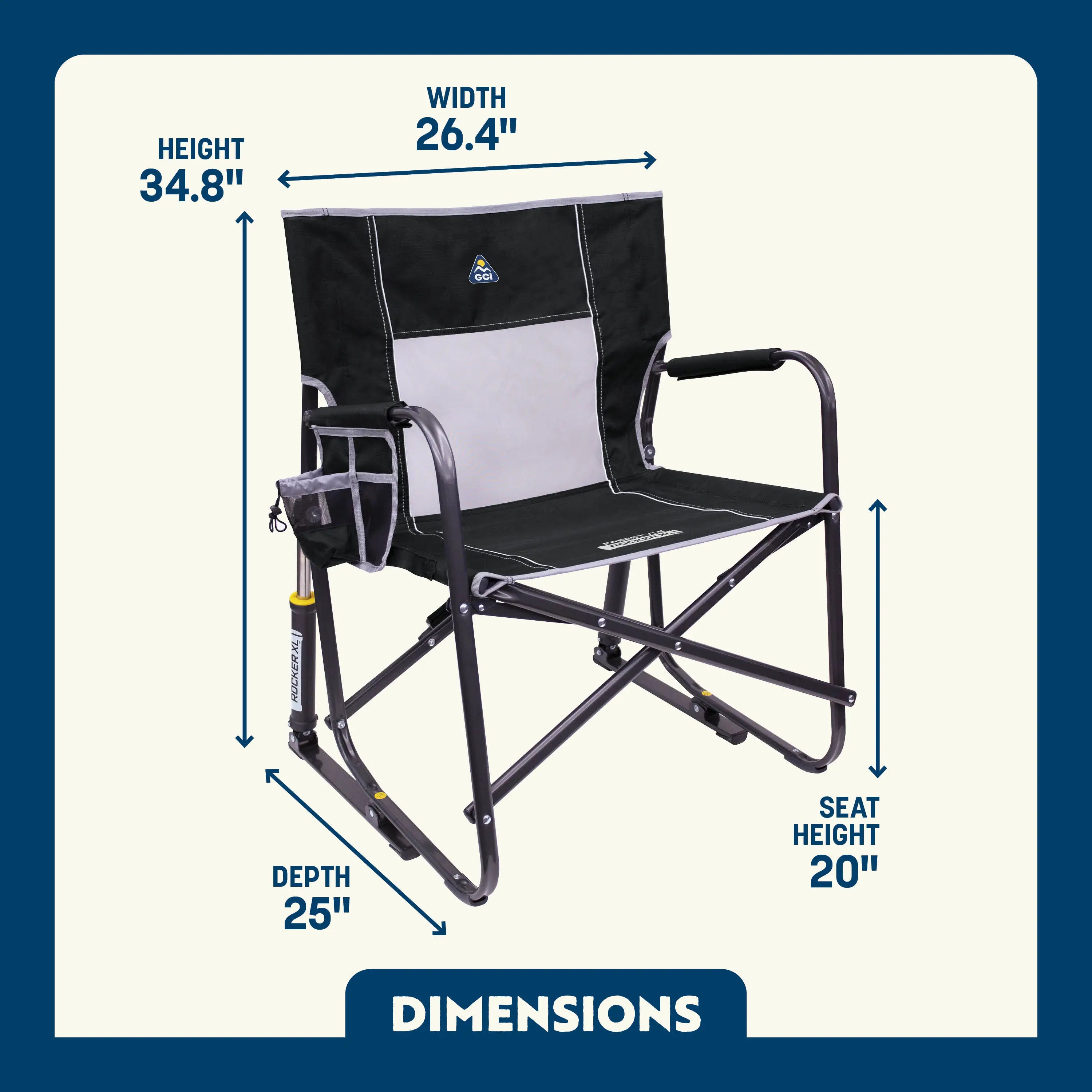 Freestyle Rocker XL™ - Premium Outdoor Rocking Chair for Patio, Garden & Backyard - Comfortable & Durable Lounge Chair for Relaxing, Reading & Sunbathing