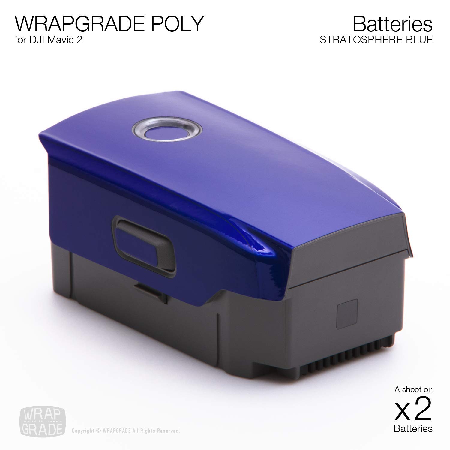 DJI Mavic 2 Poly Skin Wrap - Compatible with DJI Mavic 2 Pro/Zoom (Stratosphere Blue) | Includes 2 Batteries | Durable Protective Cover for Drone Accessories | Perfect for Outdoor Aerial Photography & Travel Adventures