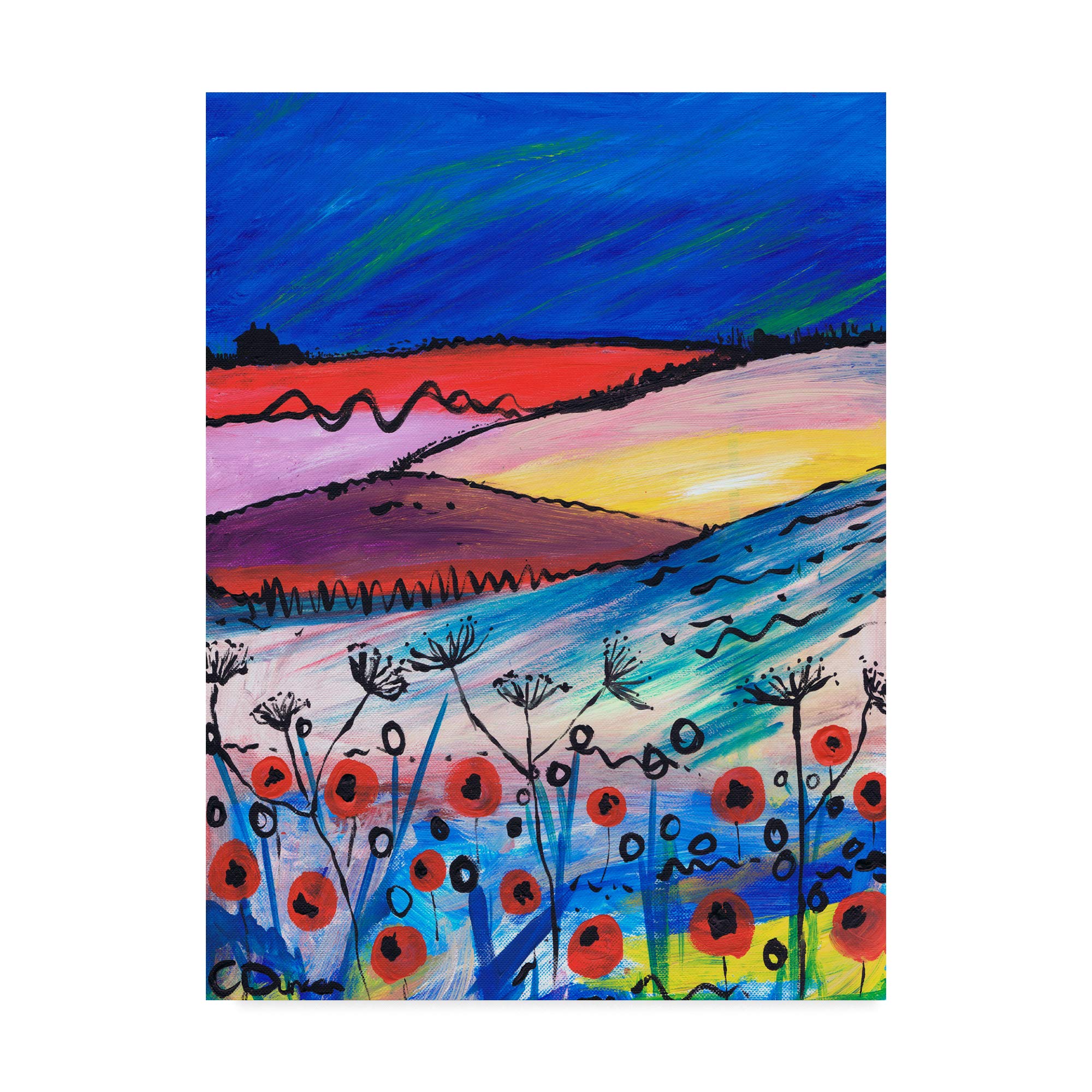 Trademark Global Caroline Duncan 'Night Falling' Canvas Wall Art - Perfect for Living Room, Bedroom & Office Decor